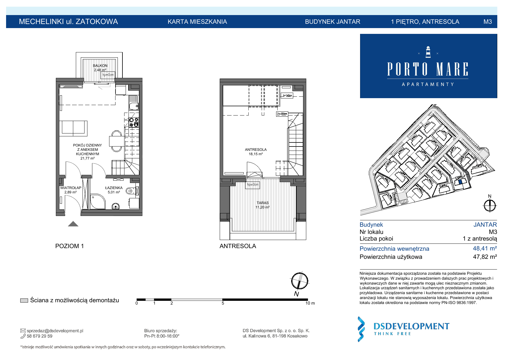 Apartament 47,82 m², piętro 1, oferta nr JANTAR.M3, Porto Mare, Mechelinki, ul. Zatokowa-idx