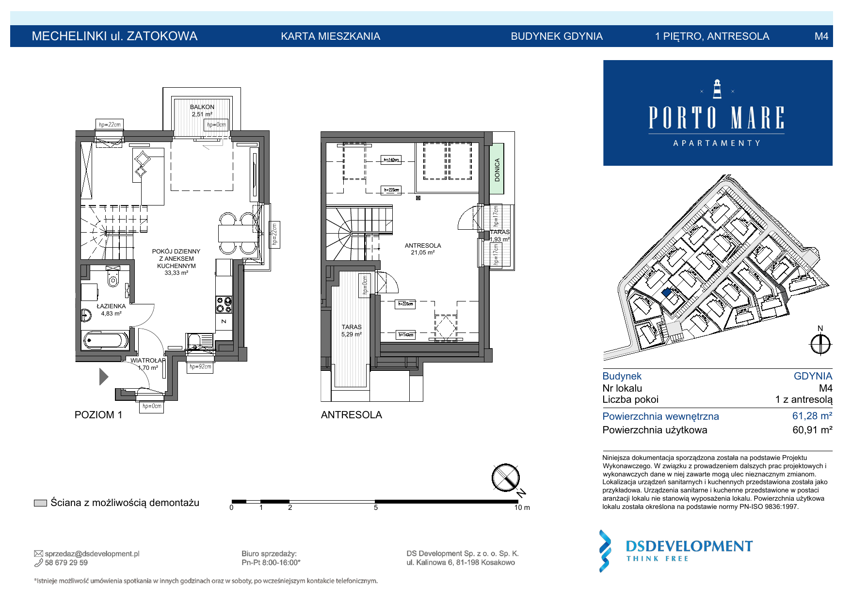 Apartament 60,91 m², piętro 1, oferta nr GDYNIA.M4, Porto Mare, Mechelinki, ul. Zatokowa-idx