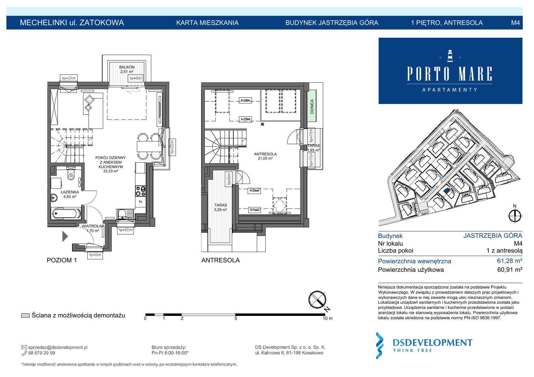 Apartament 60,91 m², piętro 1, oferta nr JASTRZĘBIA GÓRA.M4, Porto Mare, Mechelinki, ul. Zatokowa-idx