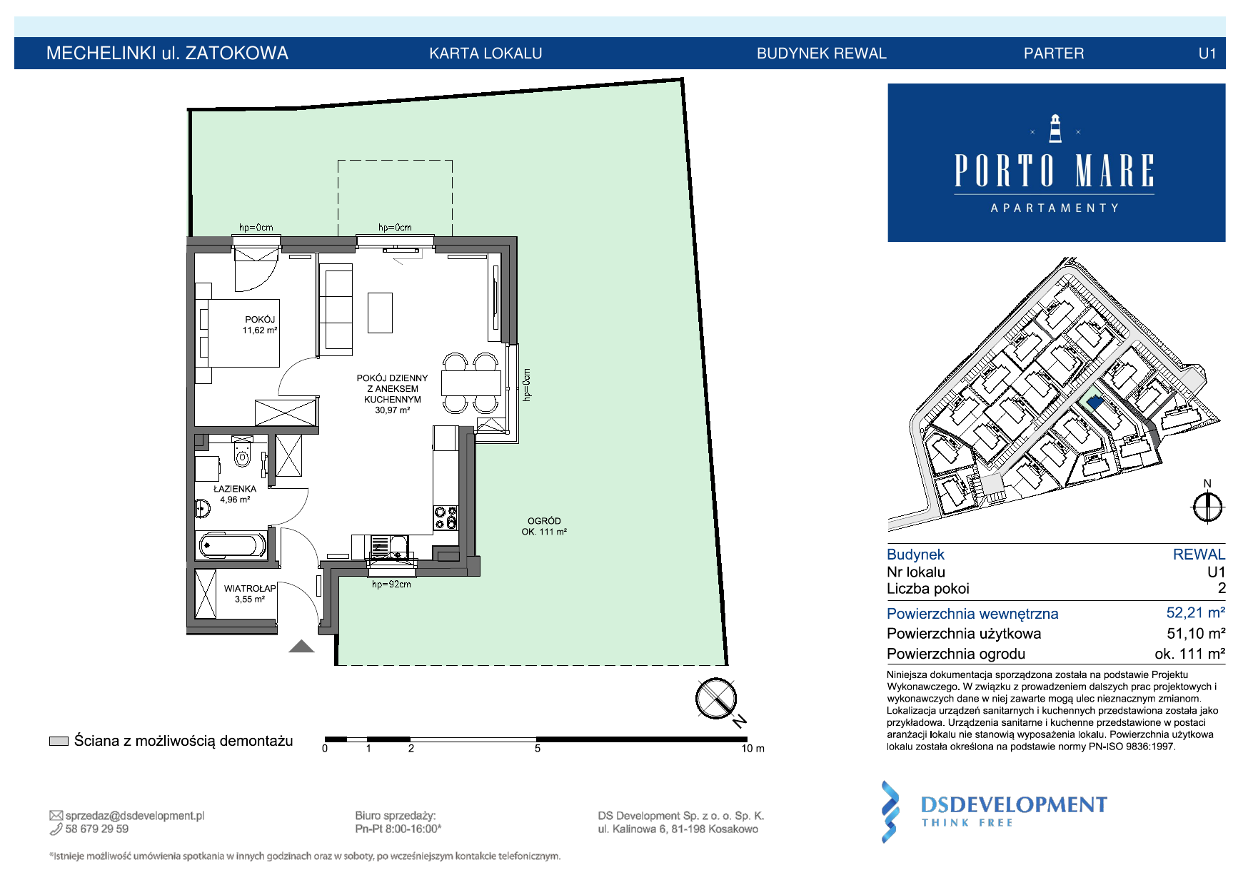 Apartament 51,10 m², parter, oferta nr REWAL.U1, Porto Mare, Mechelinki, ul. Zatokowa-idx