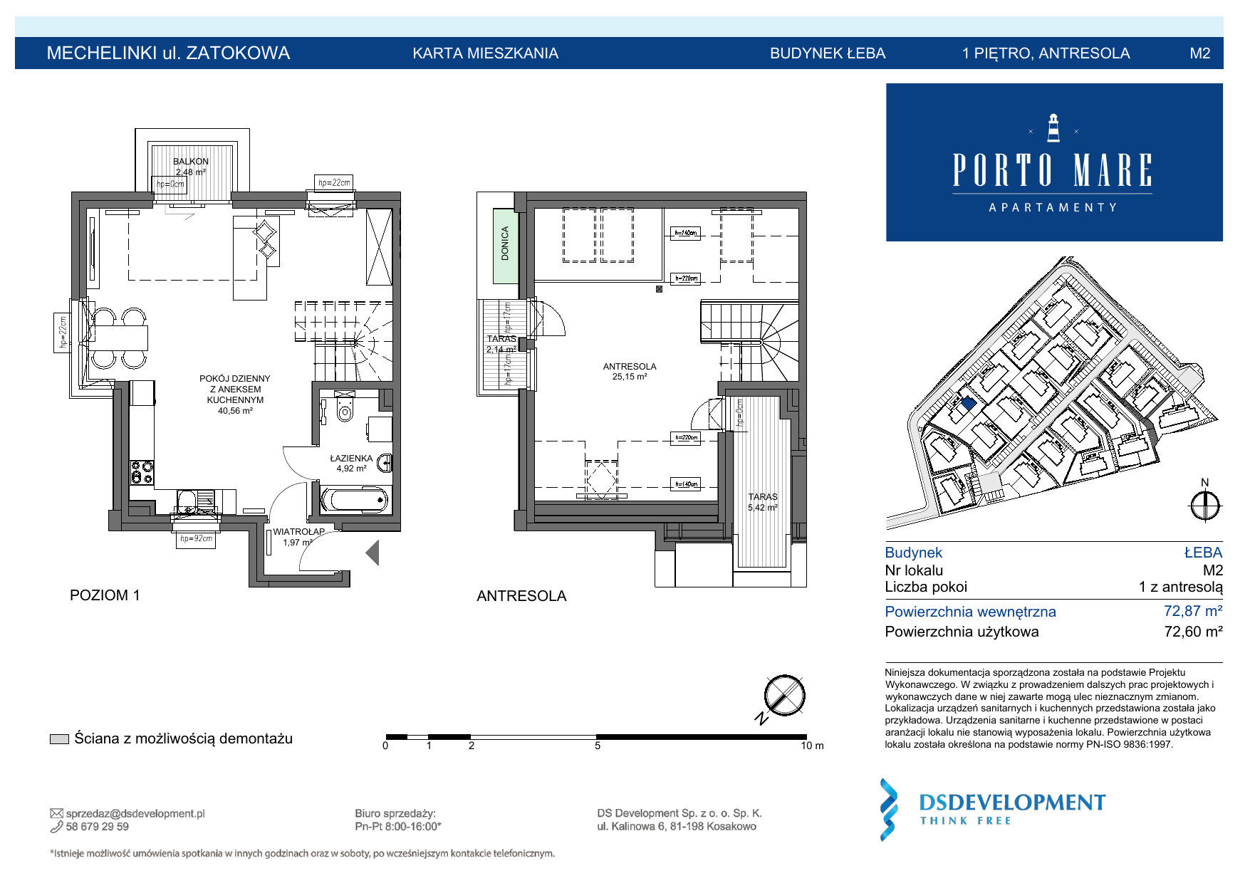 Apartament 72,60 m², piętro 1, oferta nr ŁEBA.M2, Porto Mare, Mechelinki, ul. Zatokowa-idx