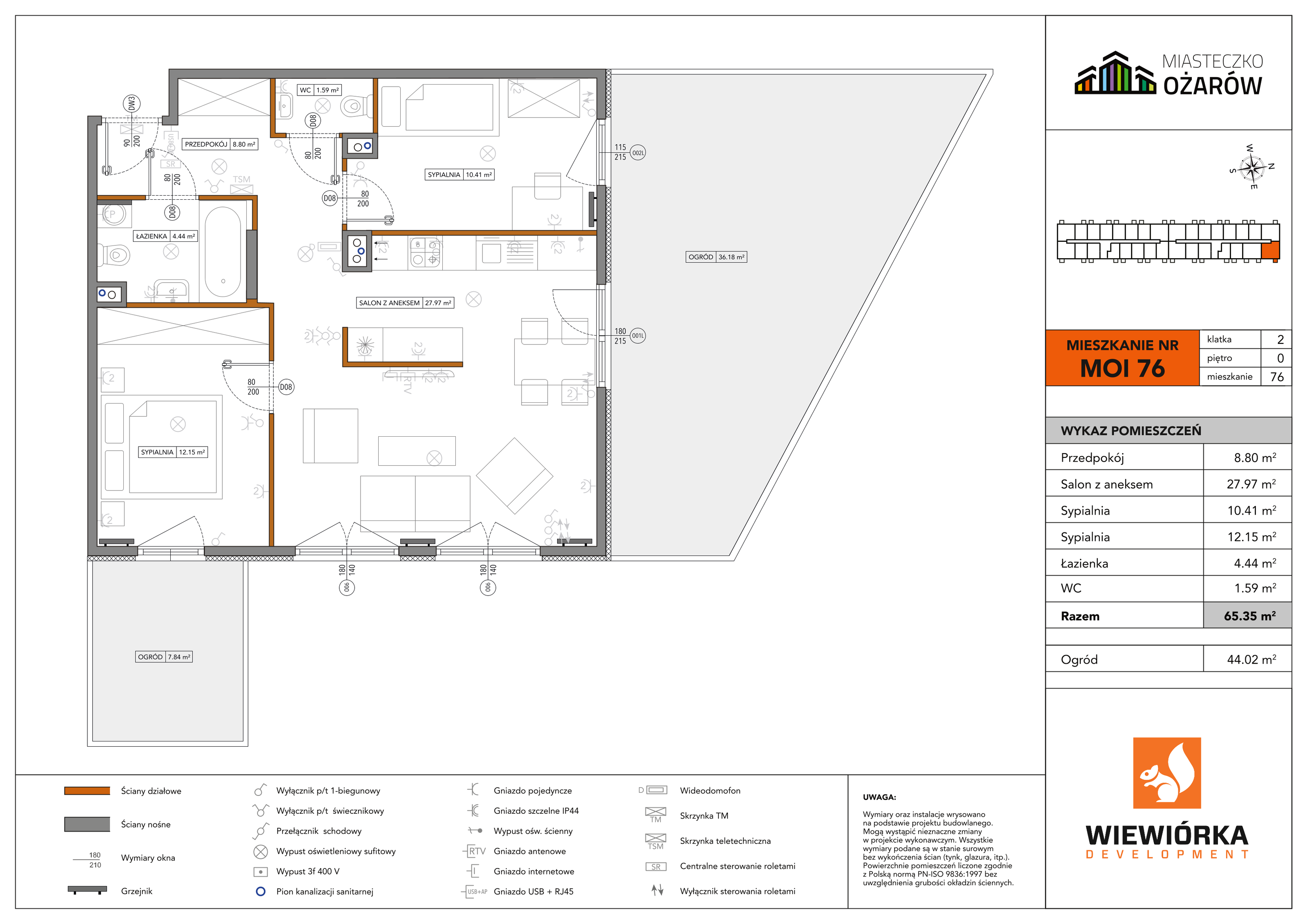 Mieszkanie 65,35 m², parter, oferta nr MOI76, Miasteczko Ożarów, Ożarów Mazowiecki, ul. Kapucka-idx