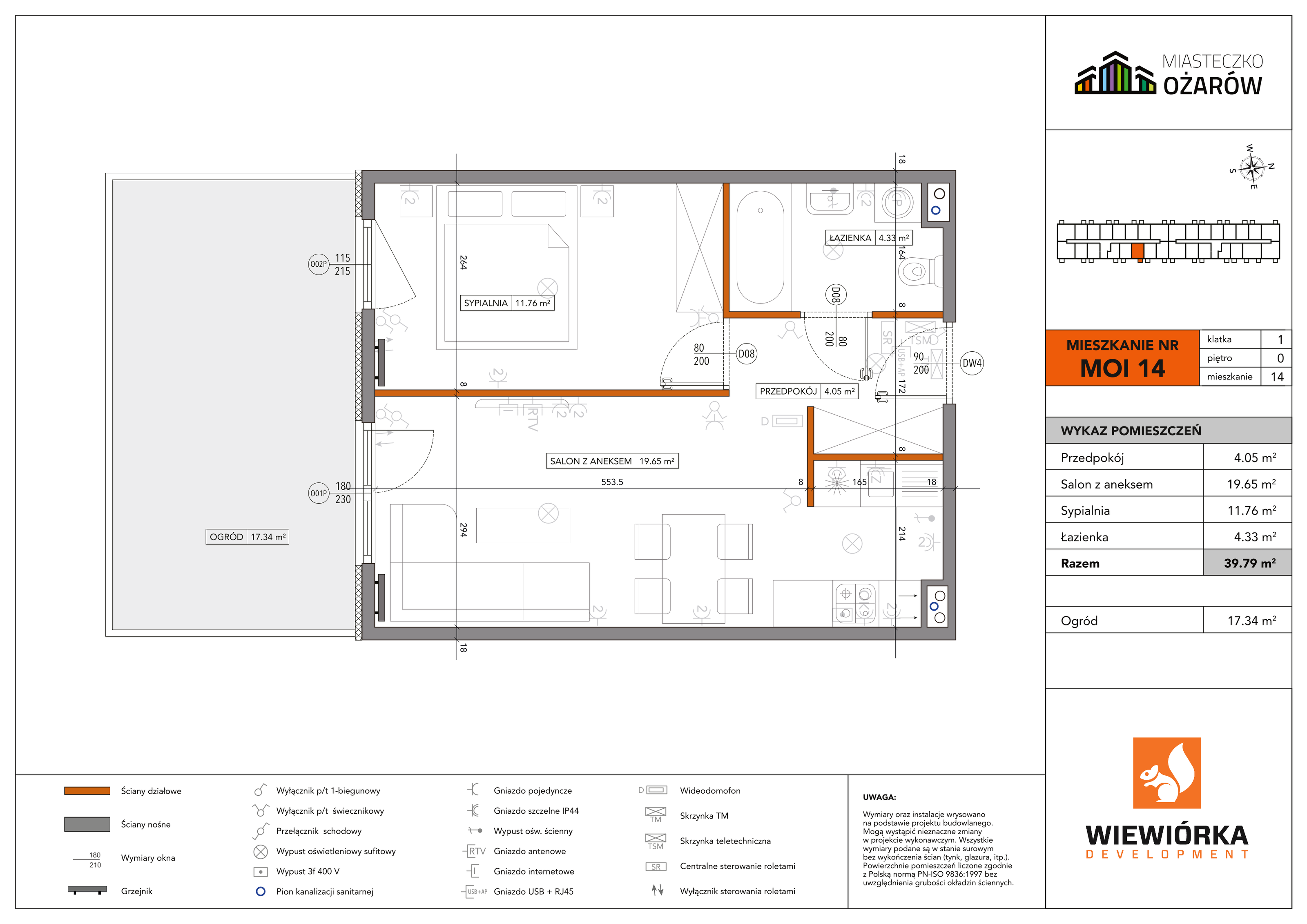 Mieszkanie 39,79 m², parter, oferta nr MOI14, Miasteczko Ożarów, Ożarów Mazowiecki, ul. Kapucka-idx