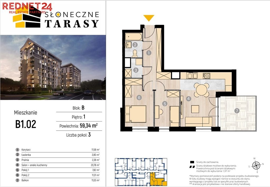 Mieszkanie 59,12 m², piętro 1, oferta nr , MS-20154, Katowice, Koszutka, Koszutka, Słoneczna-idx