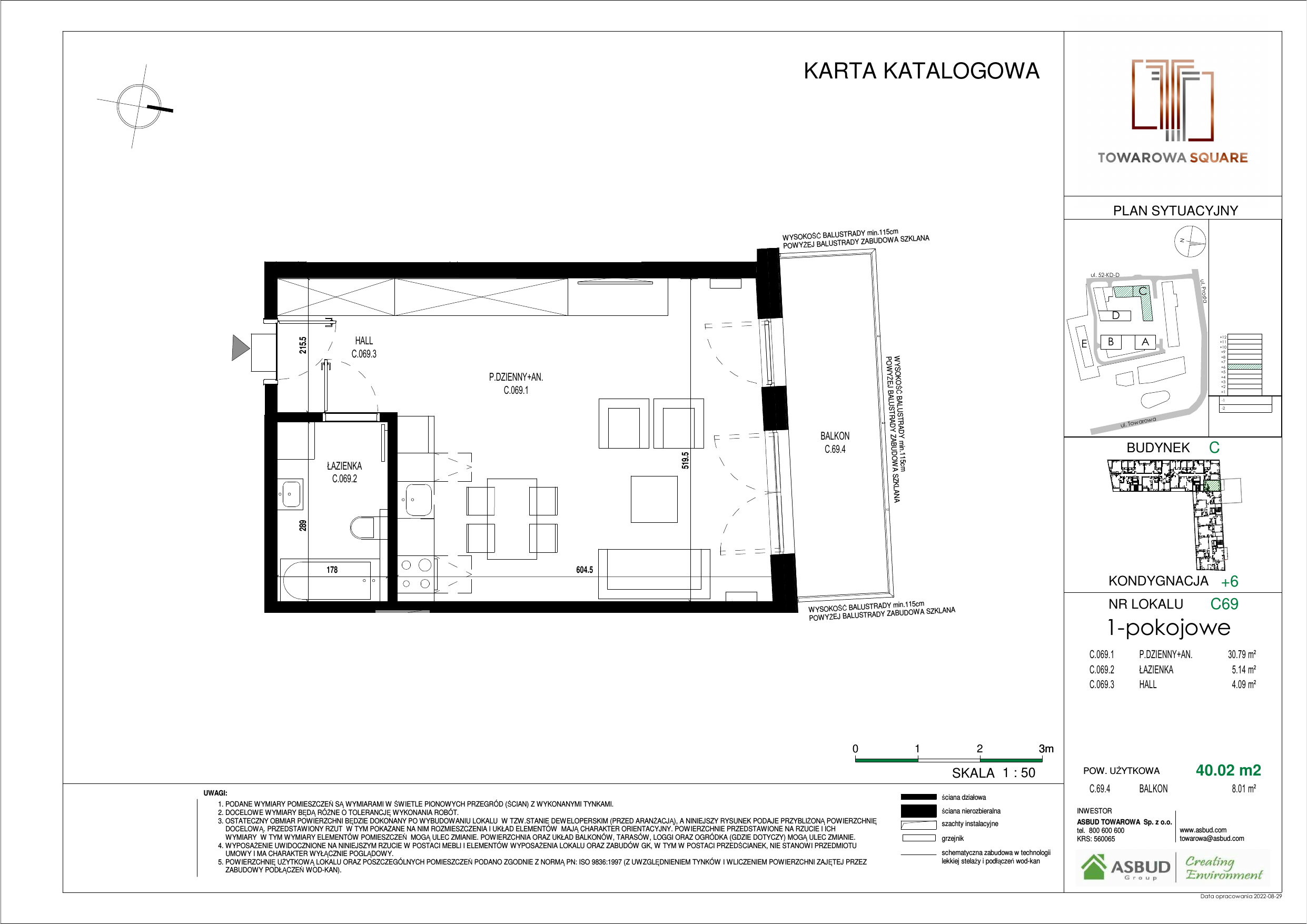 Apartament 40,02 m², piętro 5, oferta nr C.069, Towarowa Square, Warszawa, Wola, Czyste, ul. Towarowa-idx