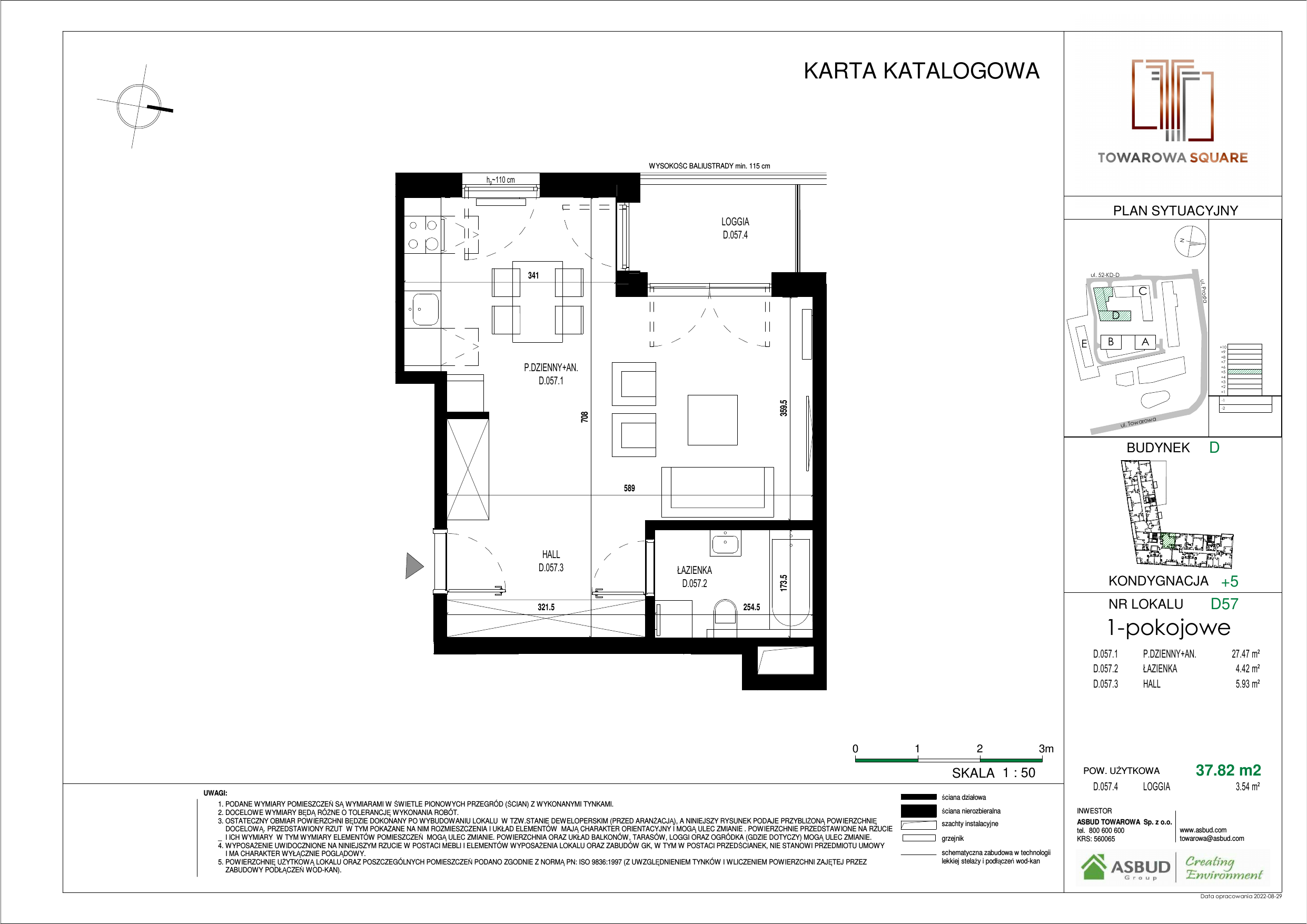 Apartament 37,82 m², piętro 4, oferta nr D.057, Towarowa Square, Warszawa, Wola, Czyste, ul. Towarowa-idx