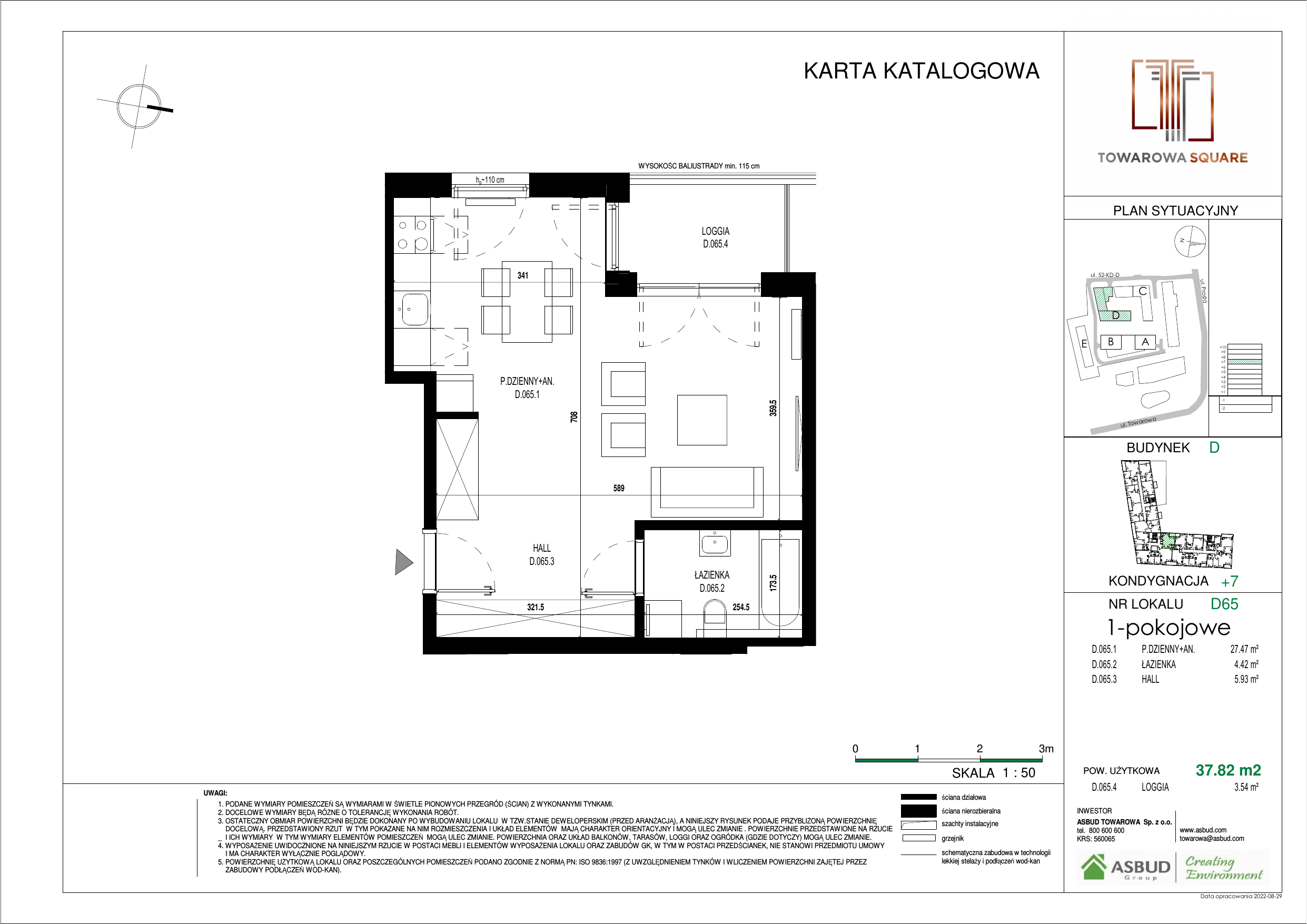 Apartament 37,82 m², piętro 6, oferta nr D.065, Towarowa Square, Warszawa, Wola, Czyste, ul. Towarowa-idx