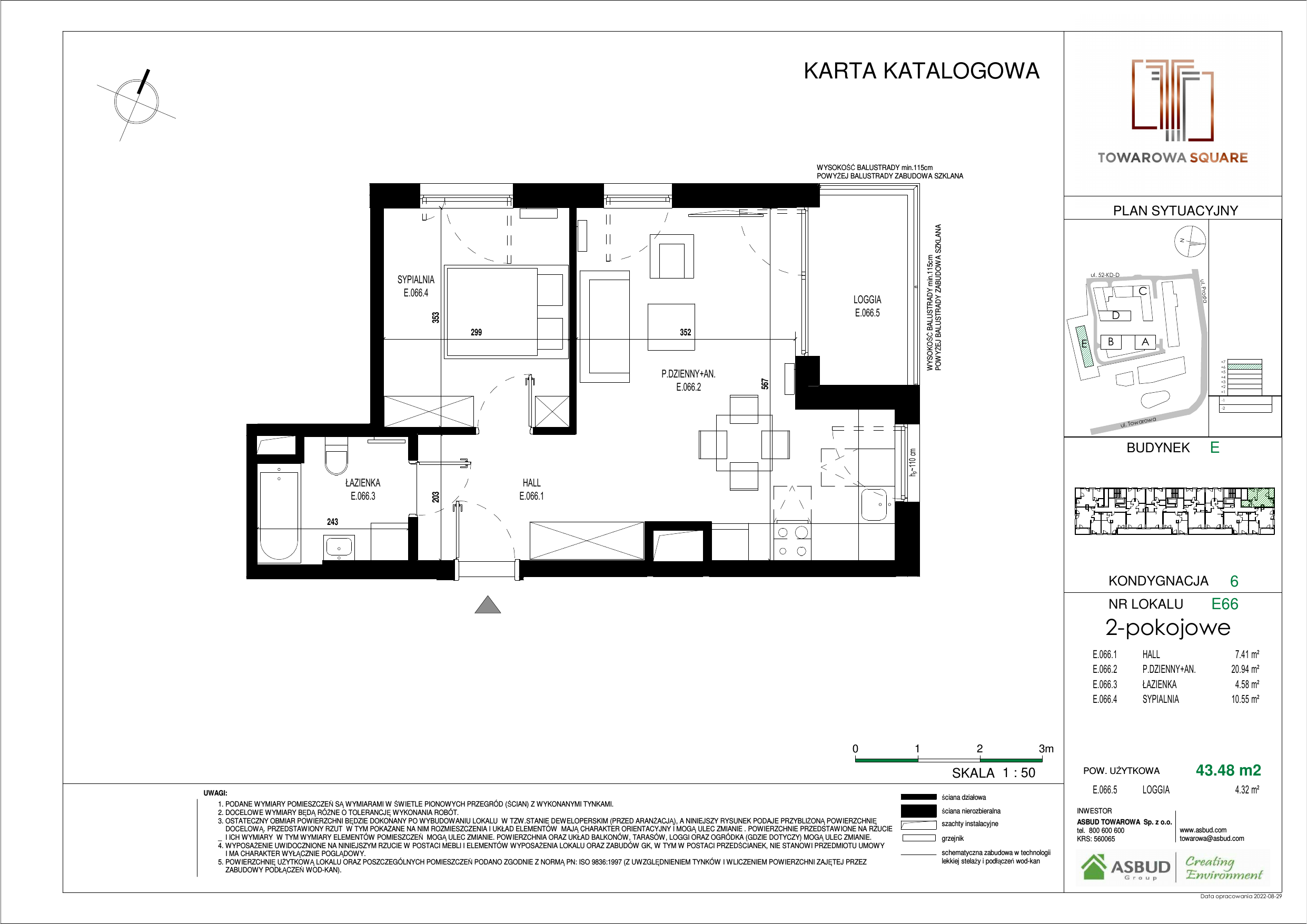 Apartament 43,48 m², piętro 5, oferta nr E.066, Towarowa Square, Warszawa, Wola, Czyste, ul. Towarowa-idx