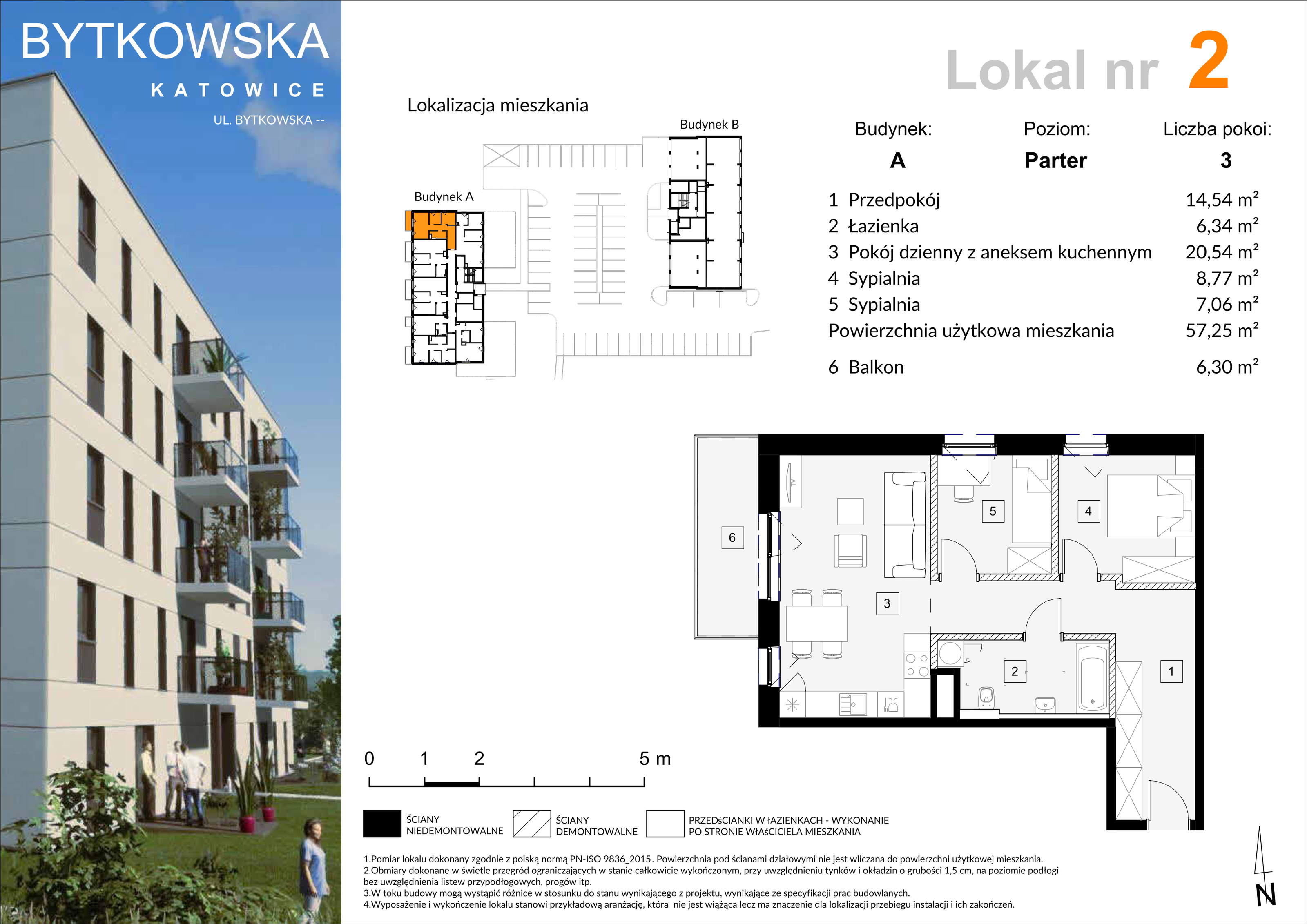 Mieszkanie 57,25 m², parter, oferta nr A_2, Bytkowska, Katowice, Wełnowiec-Józefowiec, ul. Bytkowska-idx