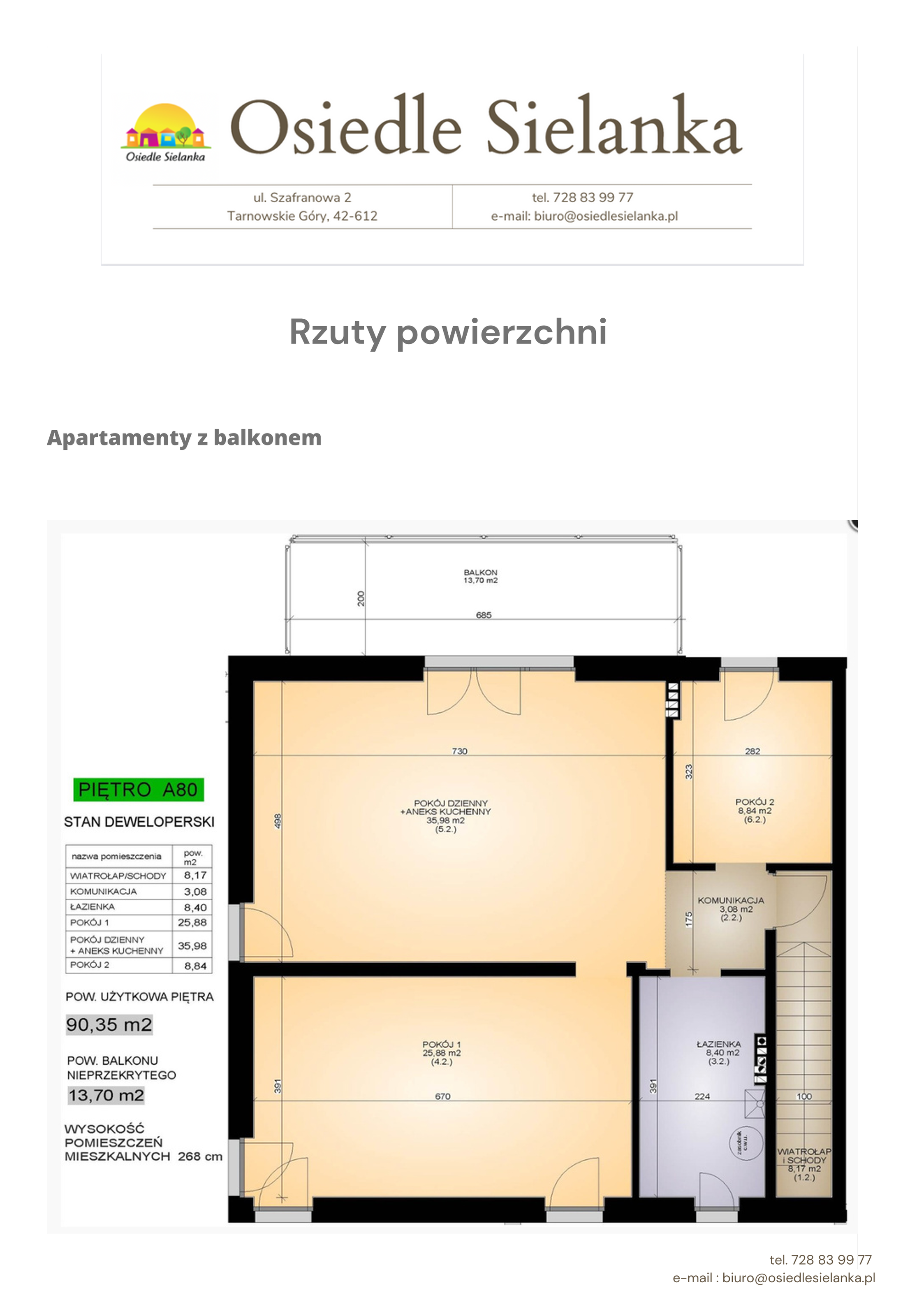 Apartament 90,40 m², piętro 1, oferta nr apartament z balkonem 3 pok., Osiedle Sielanka Tarnowskie Góry, Tarnowskie Góry, Stare Tarnowice, ul. Szafranowa-idx