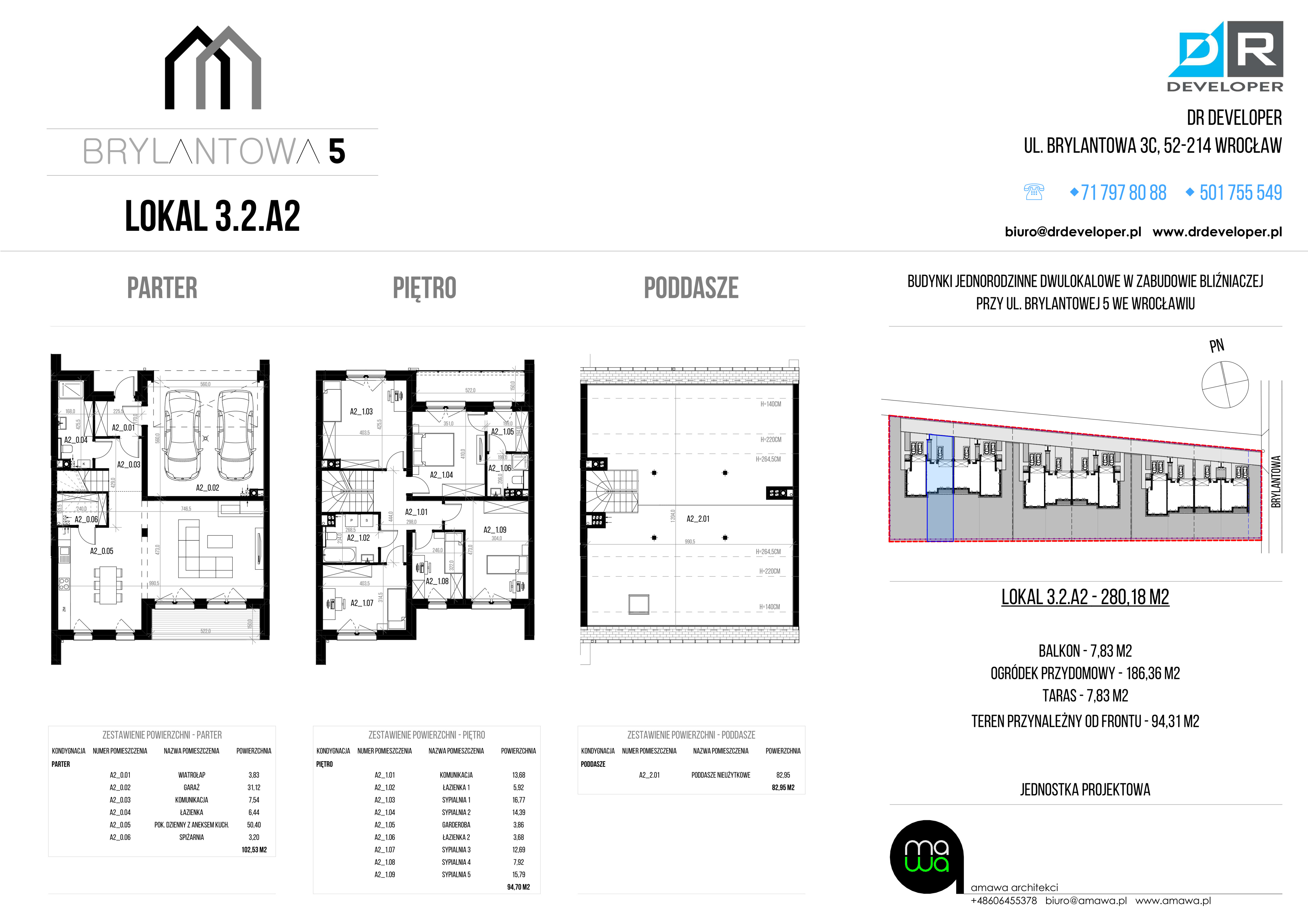 Dom 280,18 m², oferta nr 3.2.A2, Brylantowa 5, Wrocław, Ołtaszyn, Partynice, ul. Brylantowa 5-idx