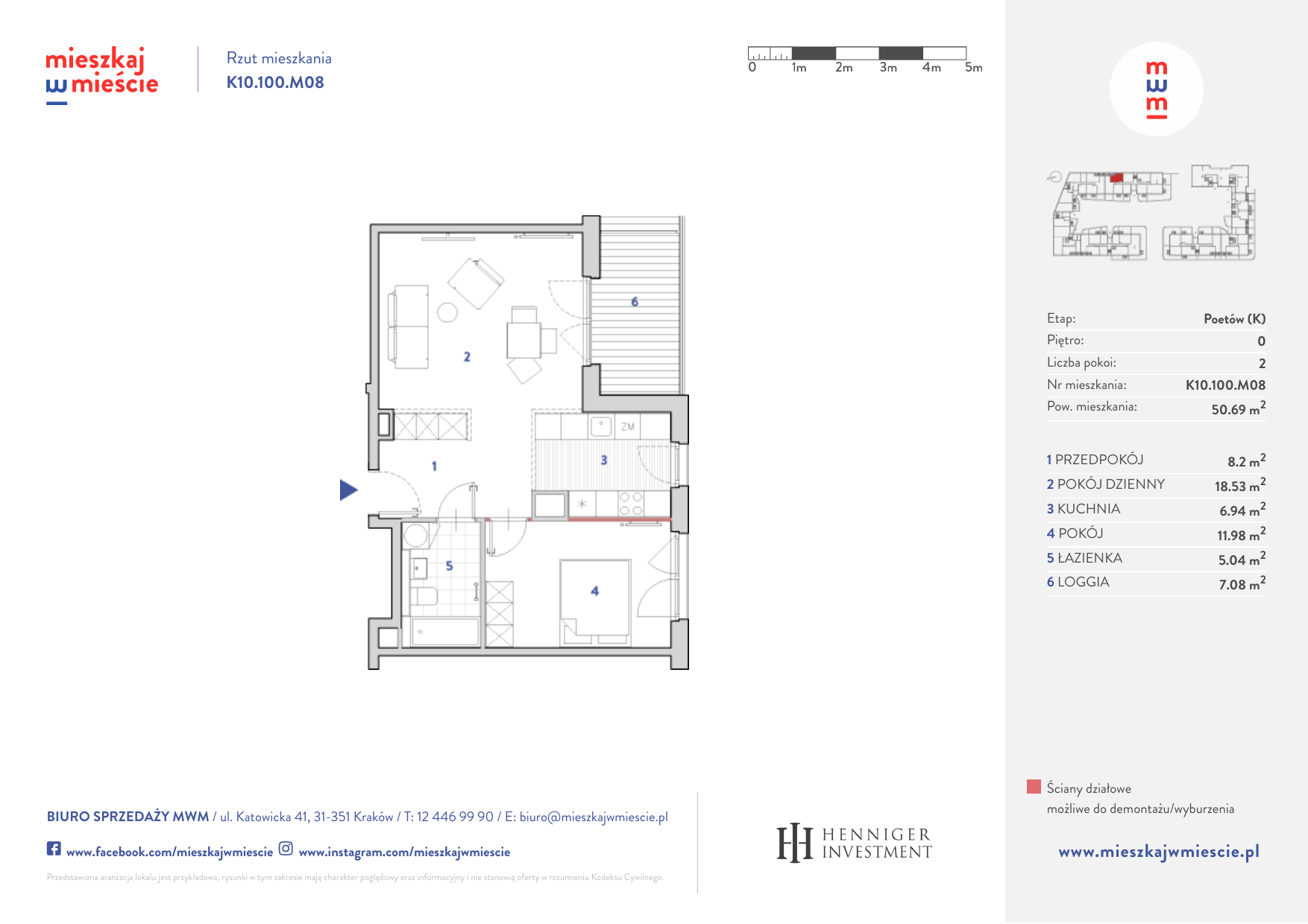 Mieszkanie 50,76 m², parter, oferta nr K10.100.M08, Mieszkaj w Mieście - Poetów K, Kraków, Bronowice, ul. Wizjonerów-idx