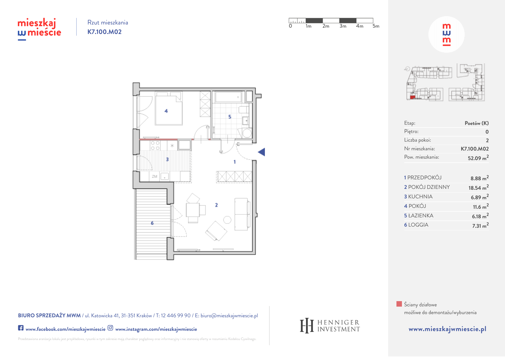 Mieszkanie 52,07 m², parter, oferta nr K7.100.M02, Mieszkaj w Mieście - Poetów K, Kraków, Bronowice, ul. Wizjonerów-idx