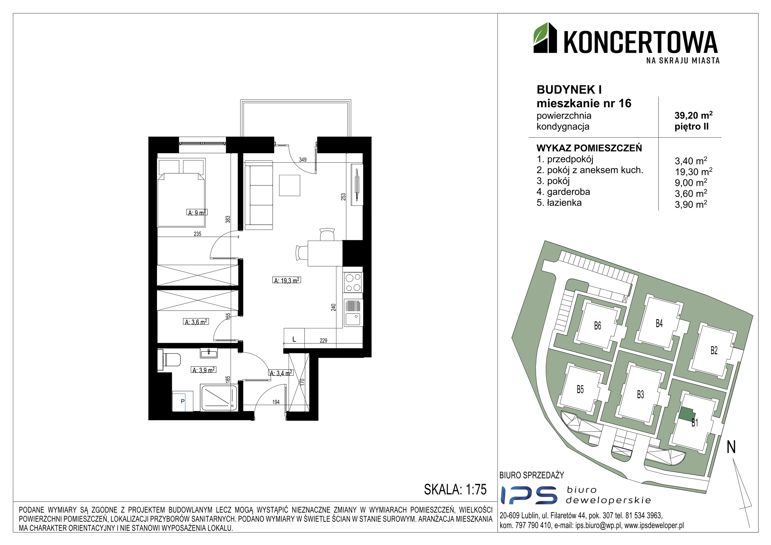 Mieszkanie 39,20 m², piętro 2, oferta nr 2_I/16, KONCERTOWA - Na skraju miasta, Lublin, Czechów Północny, Czechów Północny,  ul. Koncertowa-idx