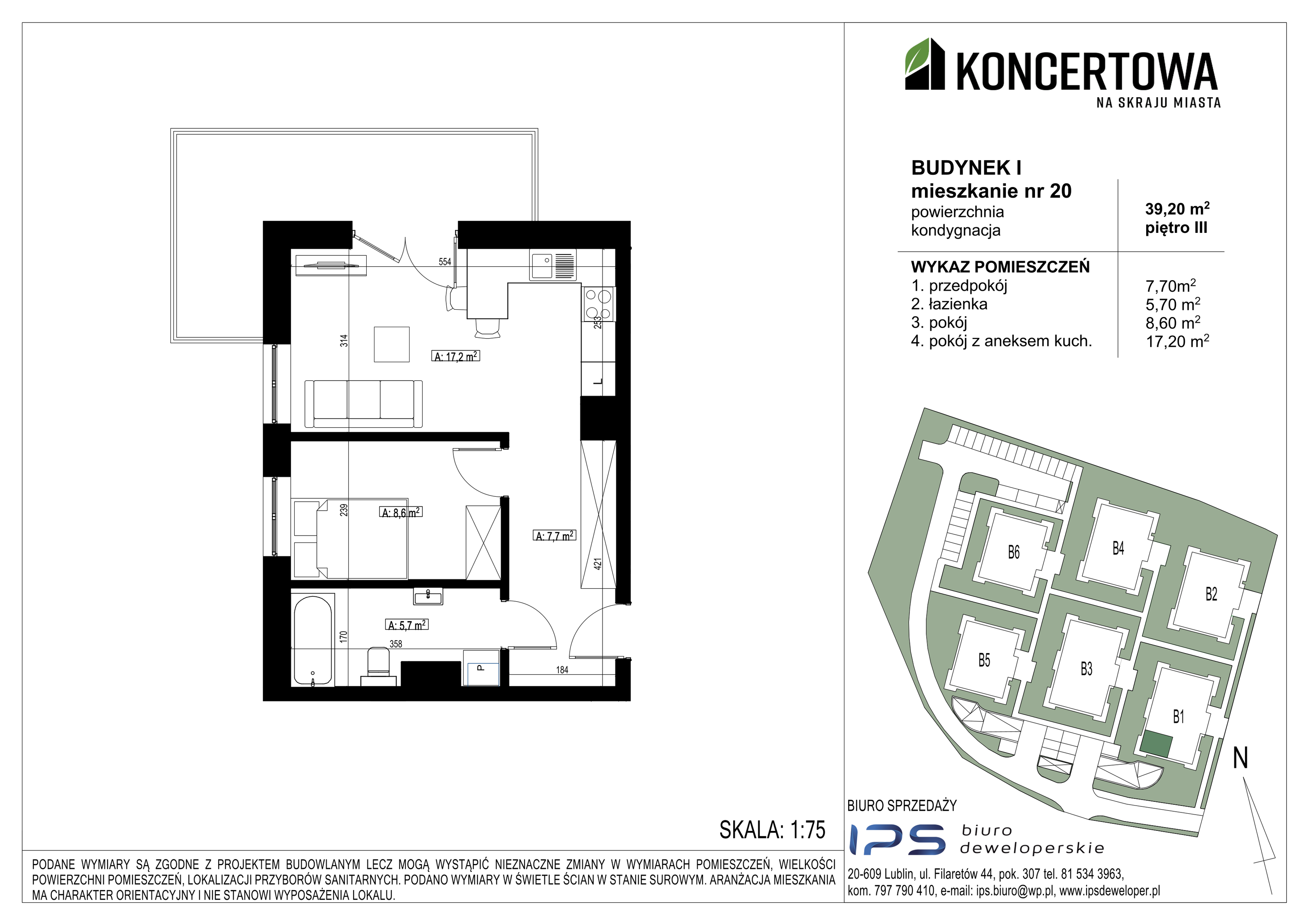 Mieszkanie 39,20 m², piętro 3, oferta nr 2_I/20, KONCERTOWA - Na skraju miasta, Lublin, Czechów Północny, Czechów Północny,  ul. Koncertowa-idx