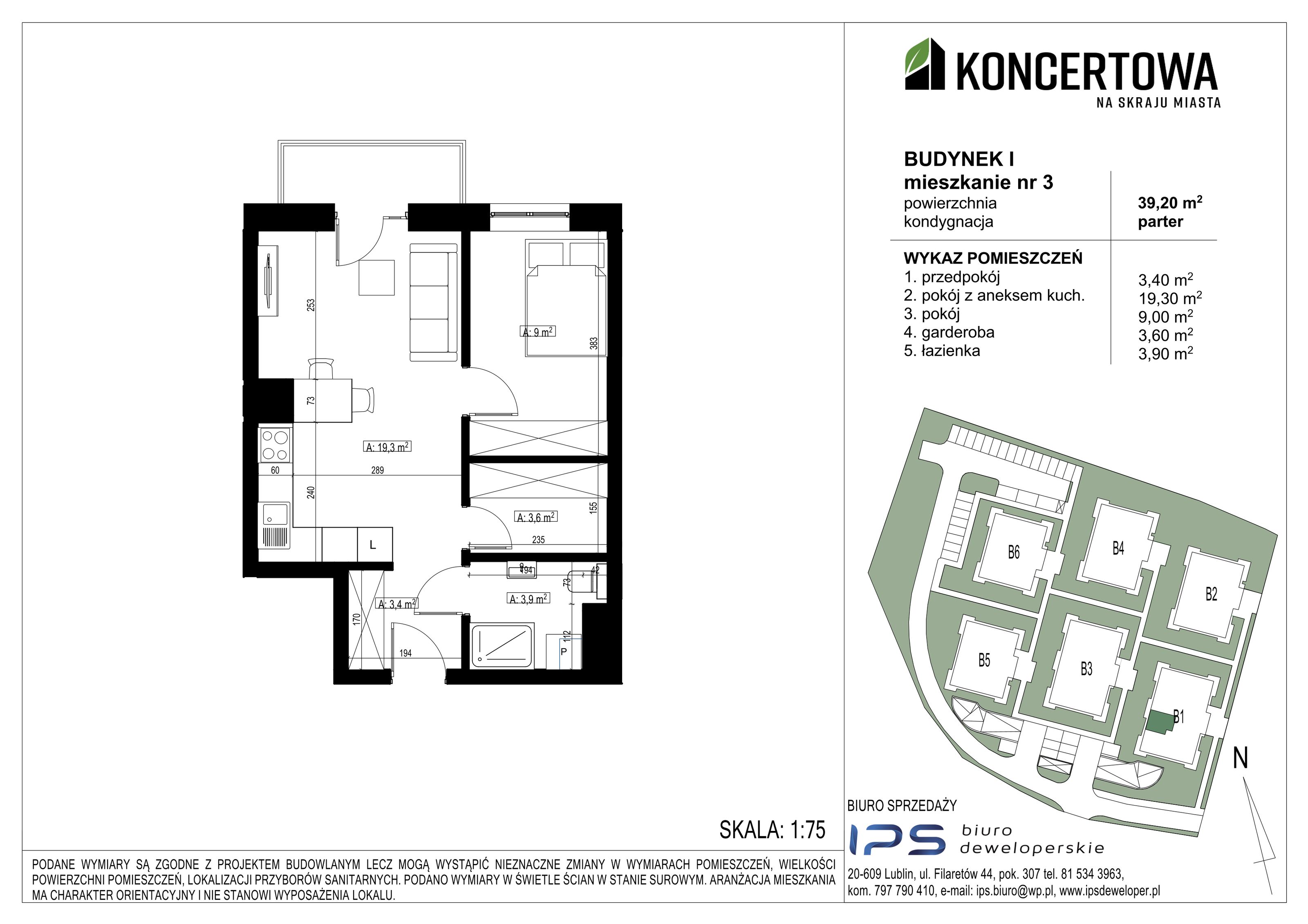 Mieszkanie 39,20 m², parter, oferta nr 2_I/3, KONCERTOWA - Na skraju miasta, Lublin, Czechów Północny, Czechów Północny,  ul. Koncertowa-idx