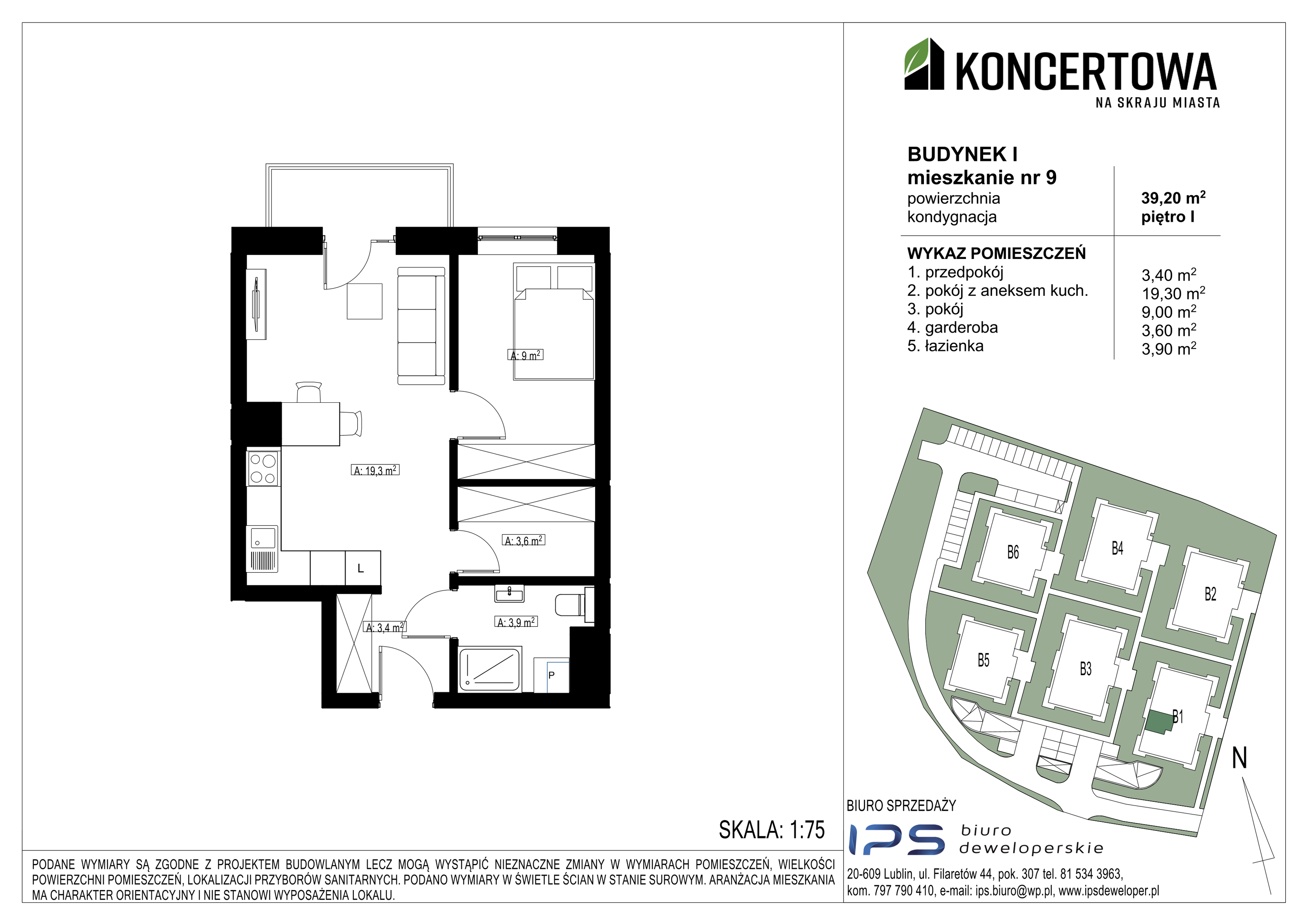 Mieszkanie 39,20 m², piętro 1, oferta nr 2_I/9, KONCERTOWA - Na skraju miasta, Lublin, Czechów Północny, Czechów Północny,  ul. Koncertowa-idx