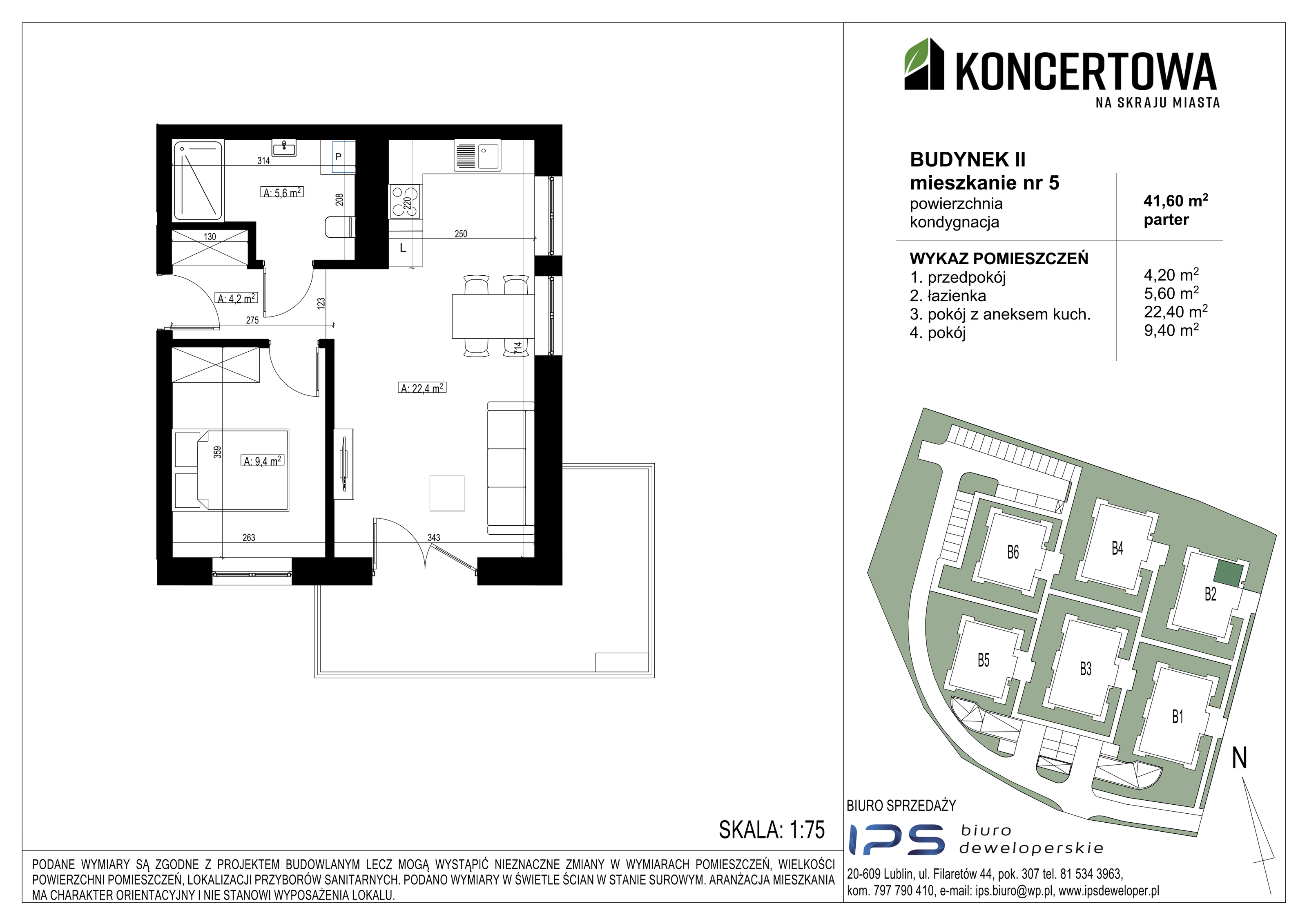 Mieszkanie 41,60 m², parter, oferta nr 2_II/5, KONCERTOWA - Na skraju miasta, Lublin, Czechów Północny, Czechów Północny,  ul. Koncertowa-idx