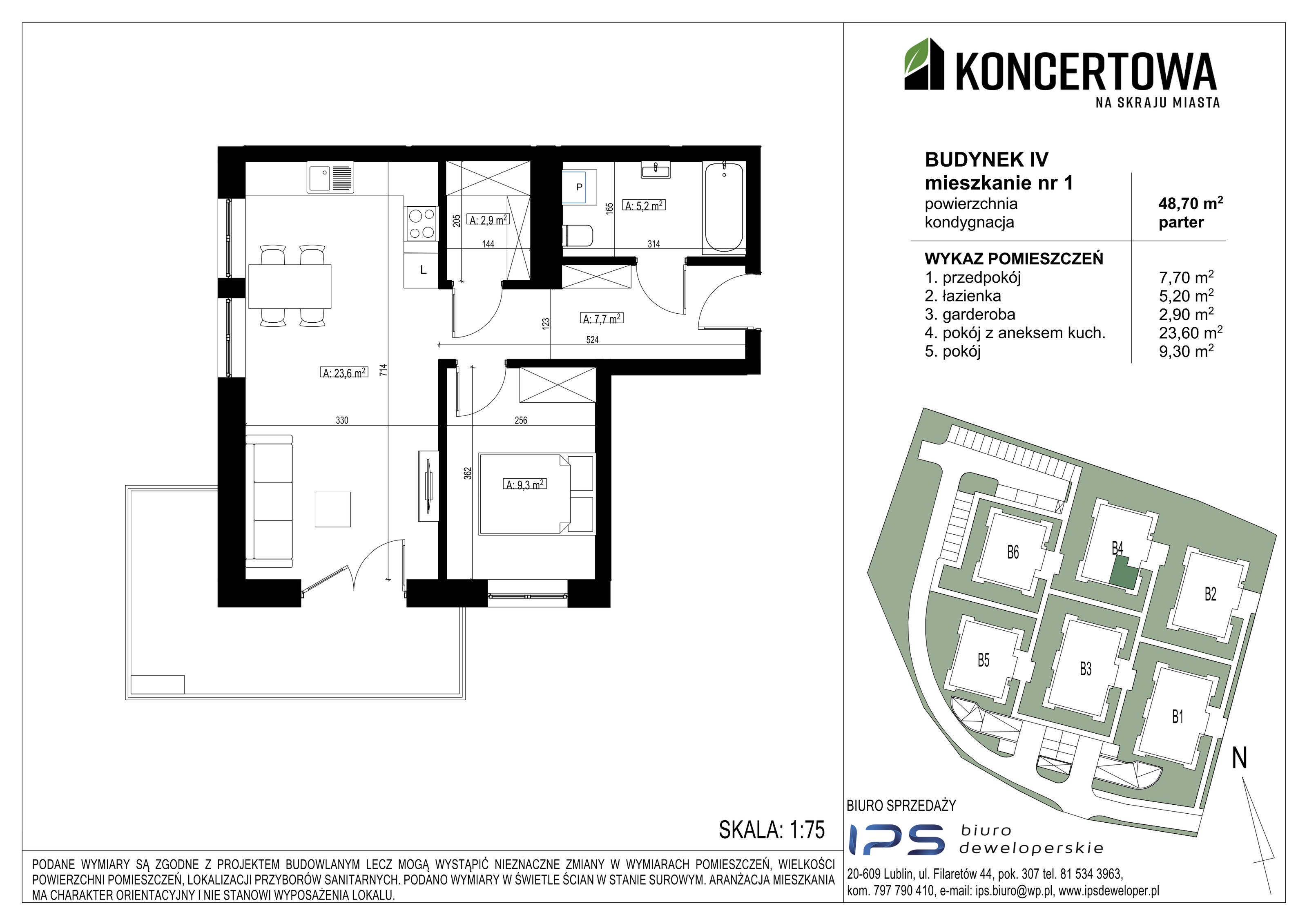 Mieszkanie 48,70 m², parter, oferta nr 2_IV/1, KONCERTOWA - Na skraju miasta, Lublin, Czechów Północny, Czechów Północny,  ul. Koncertowa-idx