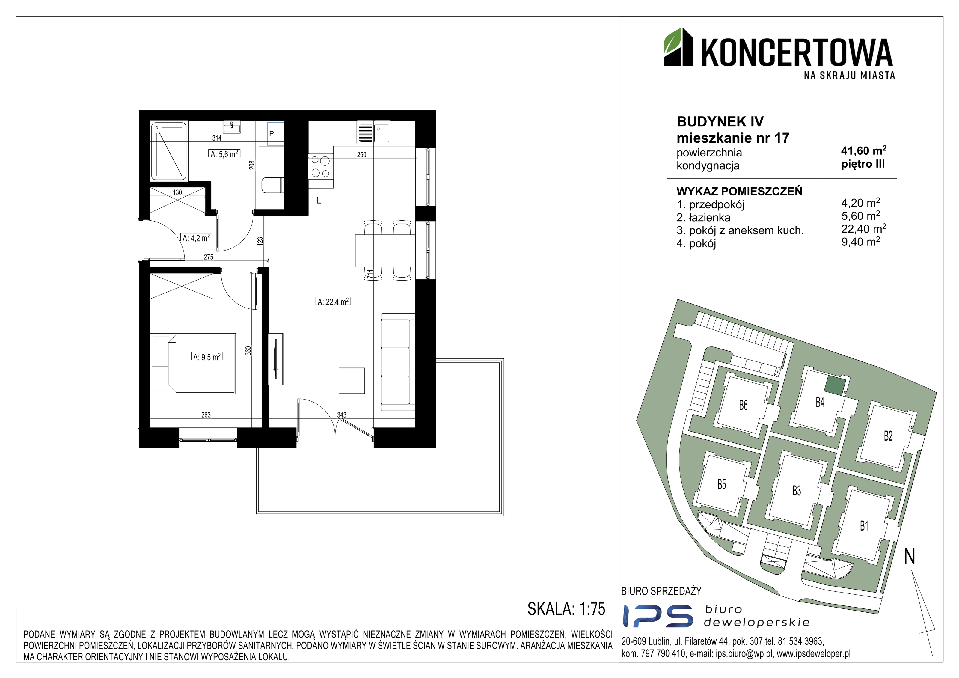 Mieszkanie 41,60 m², piętro 3, oferta nr 2_IV/17, KONCERTOWA - Na skraju miasta, Lublin, Czechów Północny, Czechów Północny,  ul. Koncertowa-idx