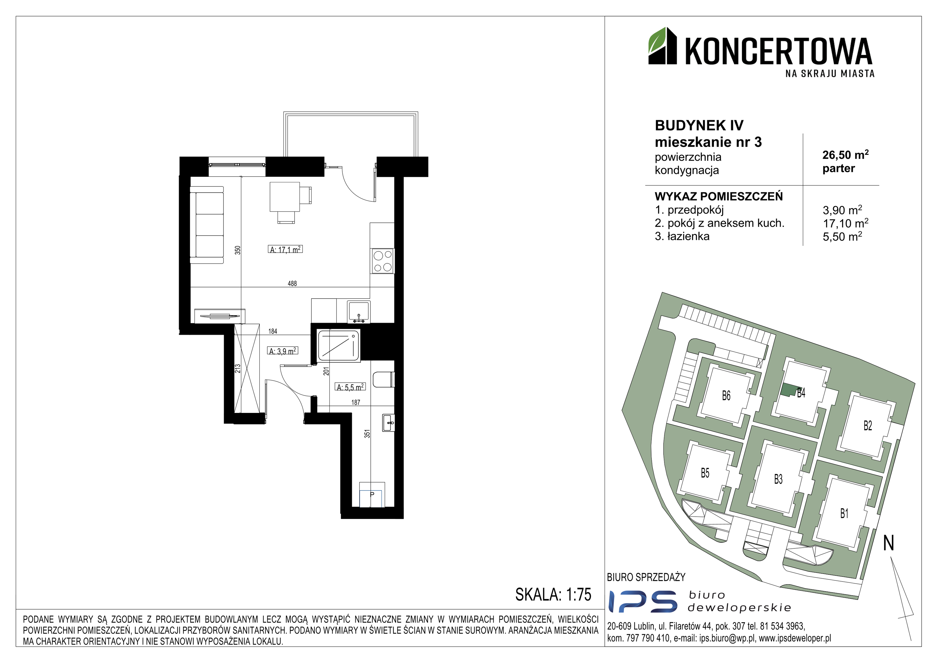 Mieszkanie 26,50 m², parter, oferta nr 2_IV/3, KONCERTOWA - Na skraju miasta, Lublin, Czechów Północny, Czechów Północny,  ul. Koncertowa-idx