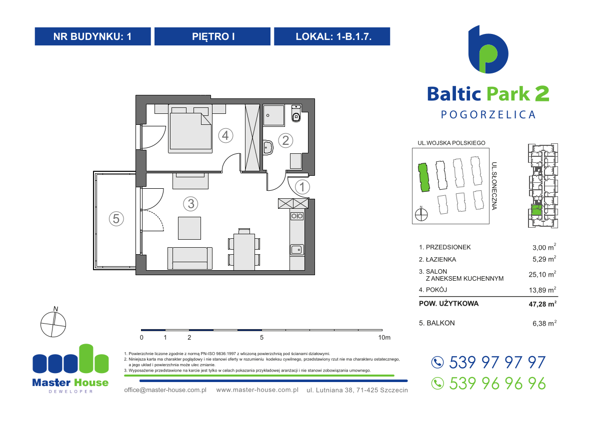 Apartament 47,28 m², piętro 1, oferta nr 1-B.1.7, Baltic Park 2, Pogorzelica, ul. Wojska Polskiego-idx