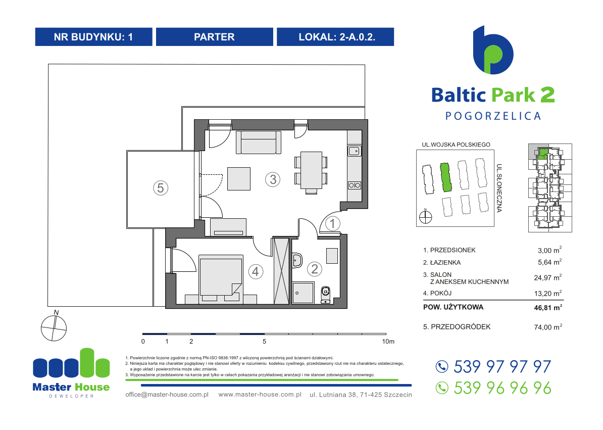 Apartament 46,81 m², parter, oferta nr 2-A.0.2, Baltic Park 2, Pogorzelica, ul. Wojska Polskiego-idx