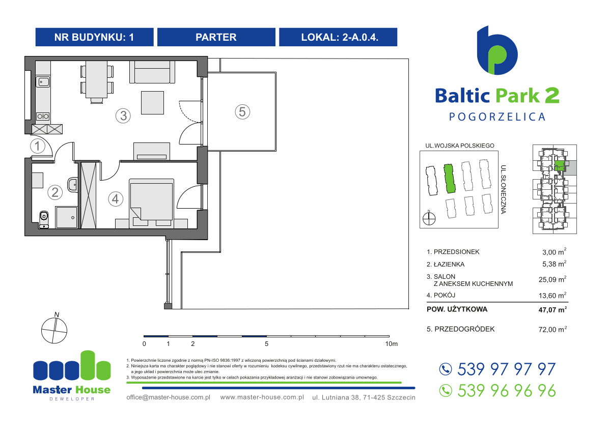 Apartament 47,07 m², parter, oferta nr 2-A.0.4, Baltic Park 2, Pogorzelica, ul. Wojska Polskiego-idx