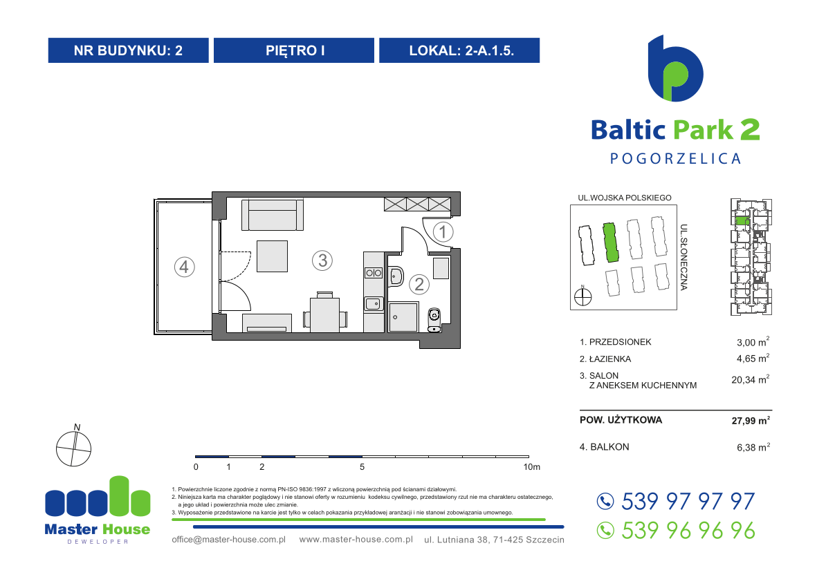 Apartament 27,99 m², piętro 1, oferta nr 2-A1.5, Baltic Park 2, Pogorzelica, ul. Wojska Polskiego-idx