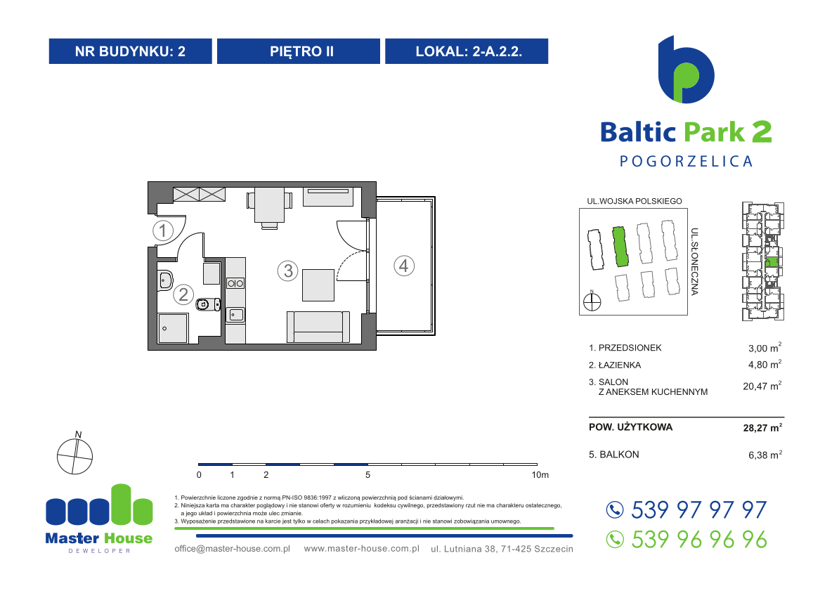 Apartament 28,27 m², piętro 2, oferta nr 2-A.2.2, Baltic Park 2, Pogorzelica, ul. Wojska Polskiego-idx