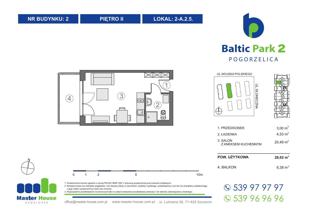 Apartament 28,02 m², piętro 2, oferta nr 2-A.2.5, Baltic Park 2, Pogorzelica, ul. Wojska Polskiego-idx