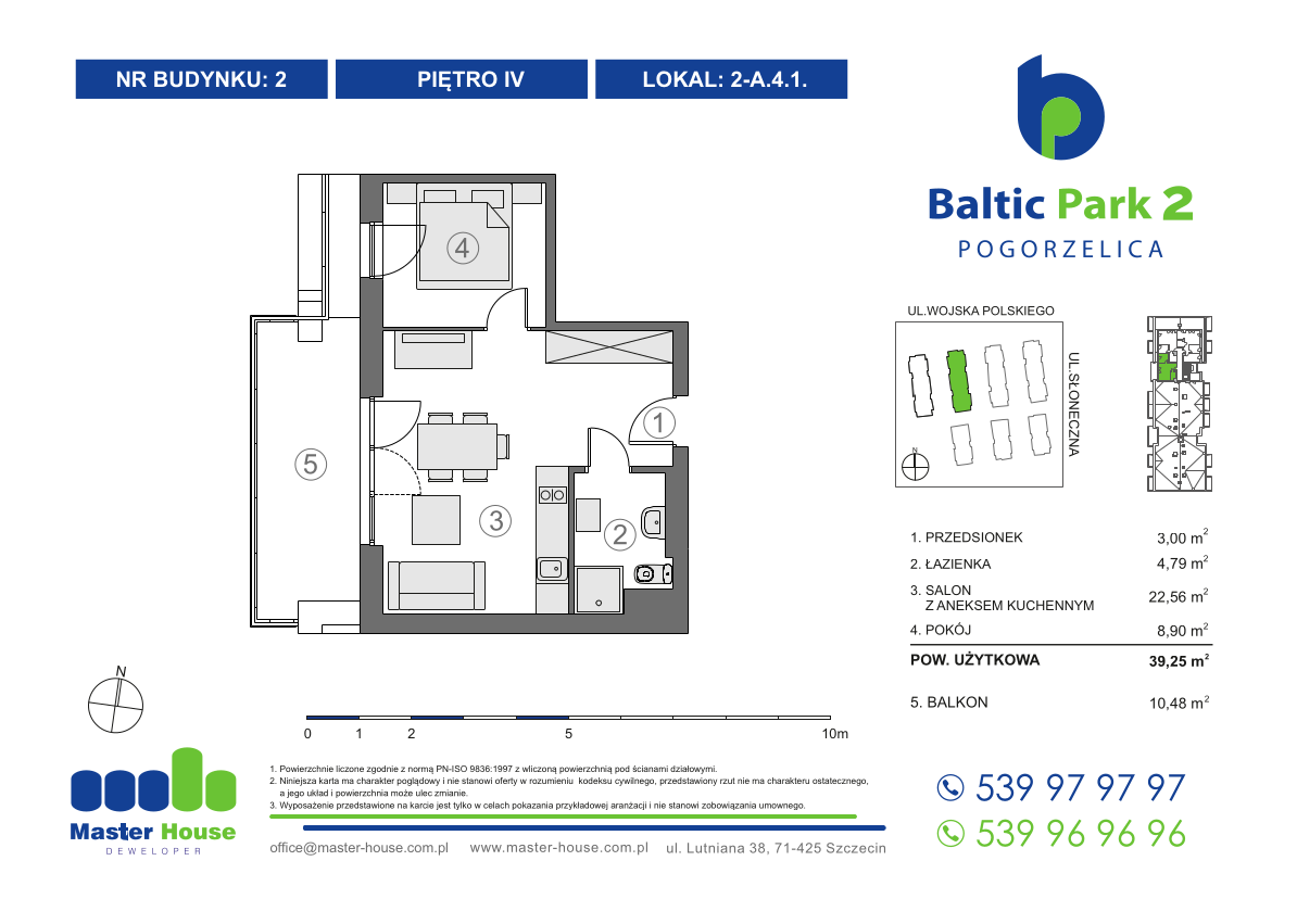 Apartament 39,25 m², piętro 4, oferta nr 2-A.4.1, Baltic Park 2, Pogorzelica, ul. Wojska Polskiego-idx