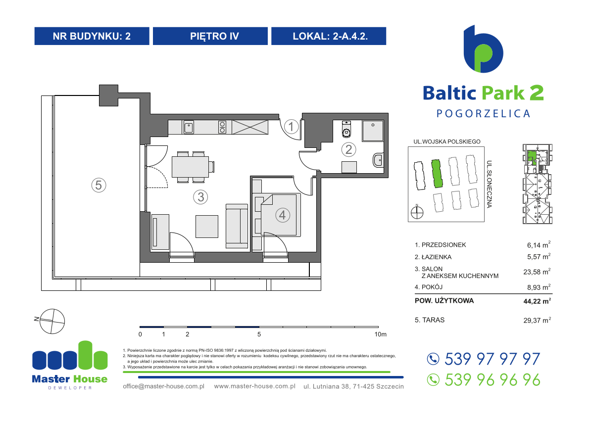 Apartament 44,22 m², piętro 4, oferta nr 2-A.4.2, Baltic Park 2, Pogorzelica, ul. Wojska Polskiego-idx