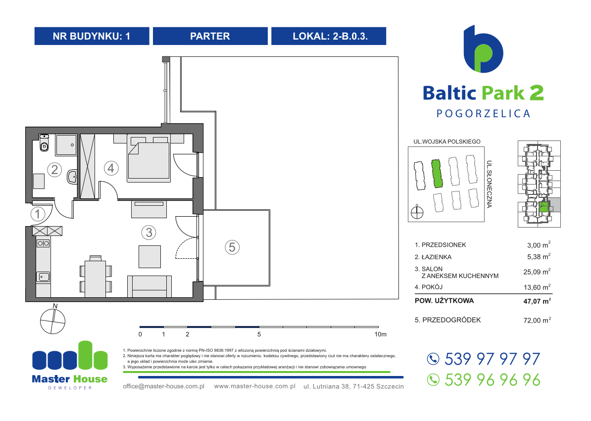 Apartament 47,07 m², parter, oferta nr 2-B.0.3, Baltic Park 2, Pogorzelica, ul. Wojska Polskiego-idx