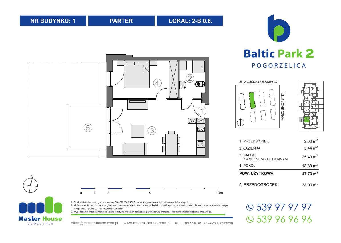 Apartament 47,73 m², parter, oferta nr 2-B.0.6, Baltic Park 2, Pogorzelica, ul. Wojska Polskiego-idx