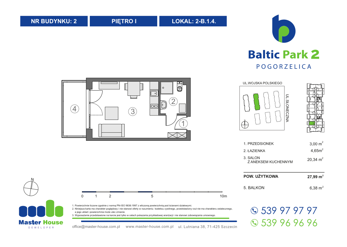 Apartament 27,99 m², piętro 1, oferta nr 2-B.1.4, Baltic Park 2, Pogorzelica, ul. Wojska Polskiego-idx