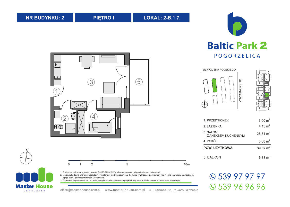 Apartament 39,32 m², piętro 1, oferta nr 2-B.1.7, Baltic Park 2, Pogorzelica, ul. Wojska Polskiego-idx