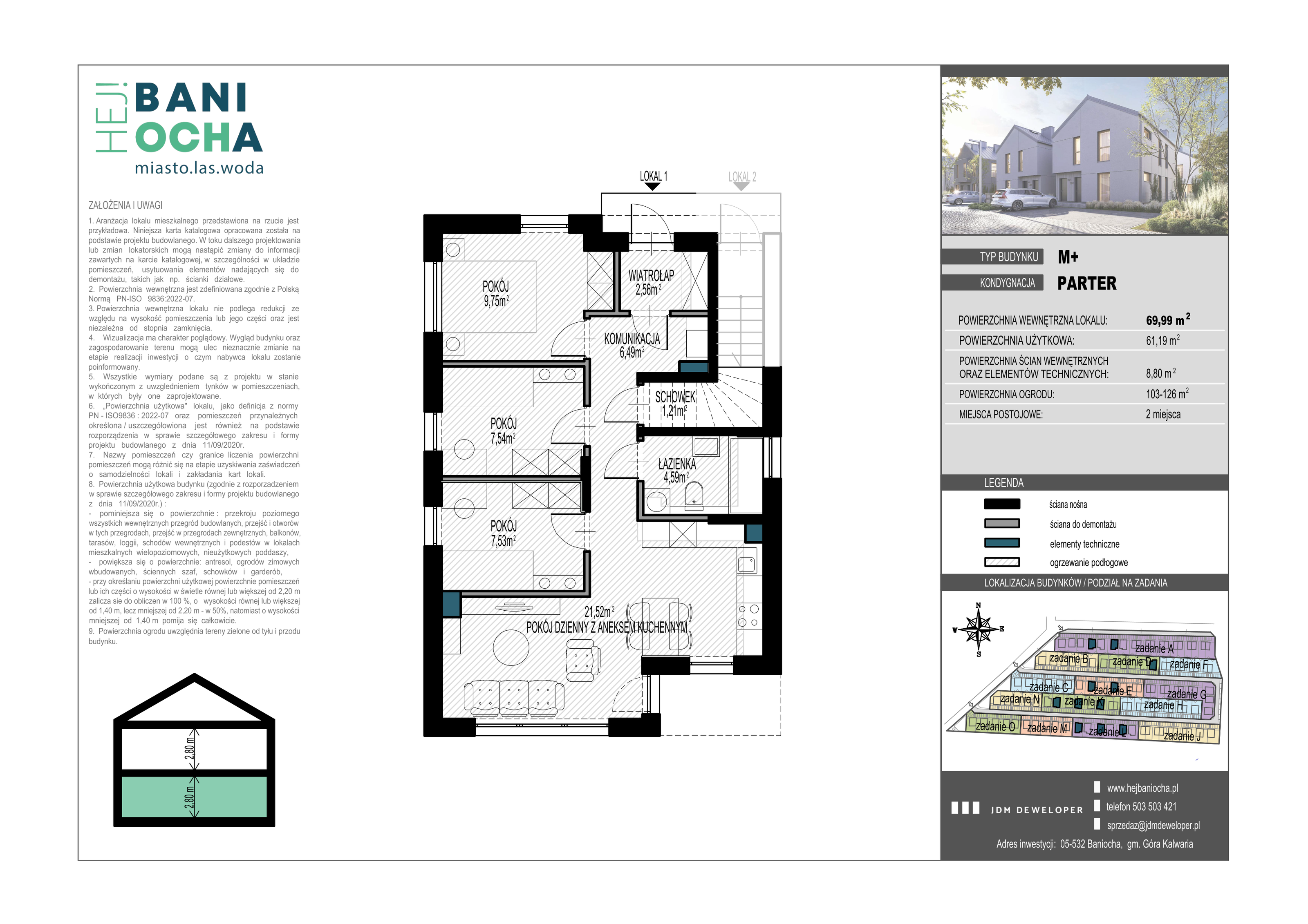 Mieszkanie 70,00 m², parter, oferta nr A10.1, Hej! Baniocha, Baniocha, wjazd od ul. Spokojnej-idx