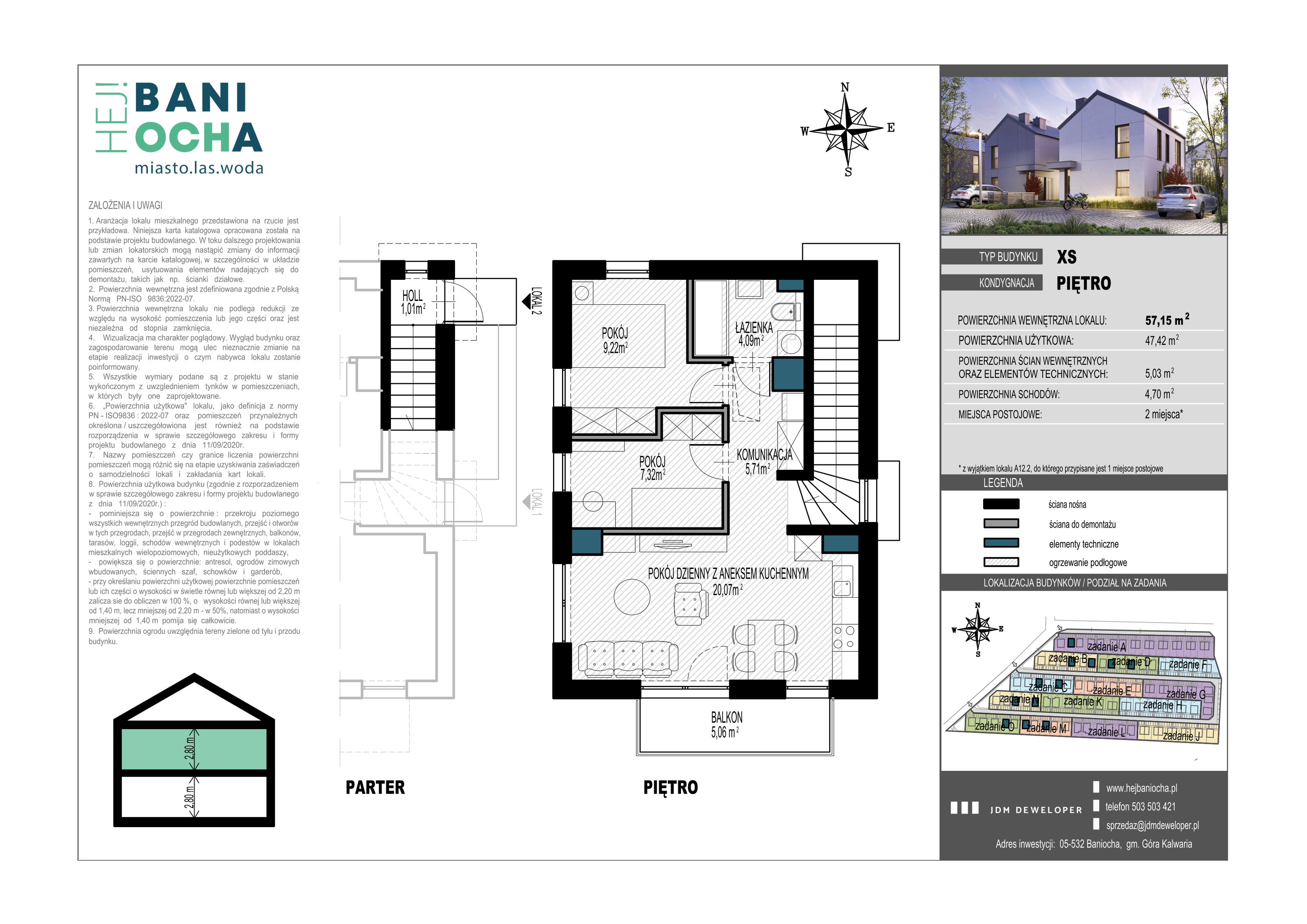 Mieszkanie 57,00 m², piętro 1, oferta nr A12.2, Hej! Baniocha, Baniocha, wjazd od ul. Spokojnej-idx