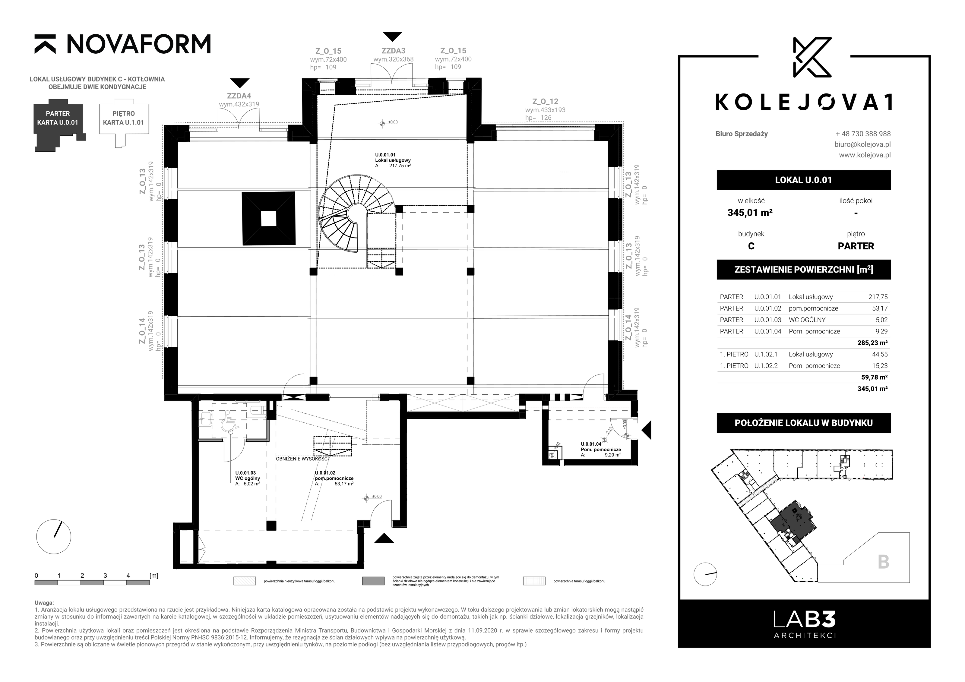 Lokal użytkowy 345,01 m², oferta nr U-0-01, Kolejova 1 - lokale usługowe, Poznań, Grunwald, Łazarz, ul. Kolejowa 1/3-idx