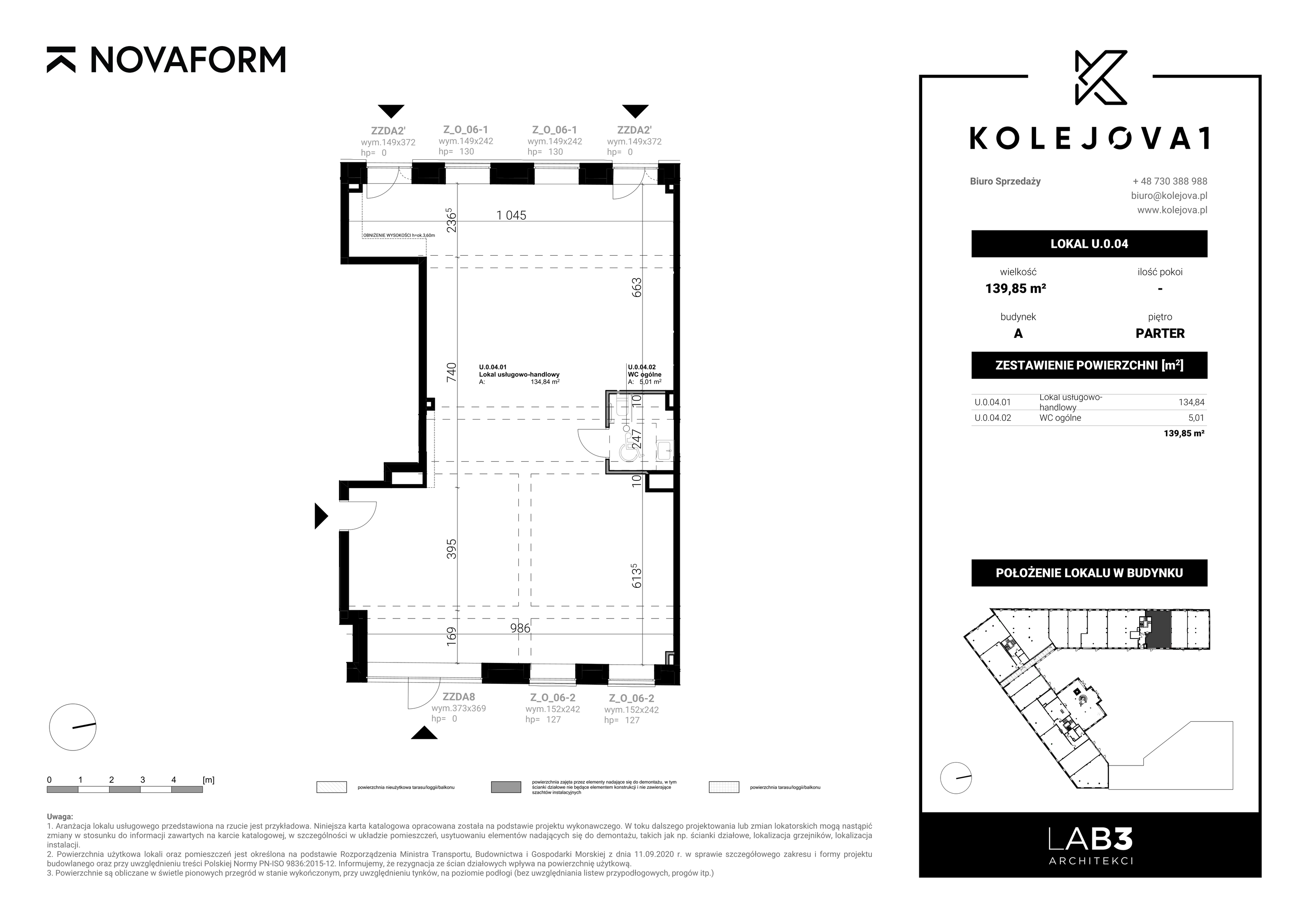 Lokal użytkowy 190,65 m², oferta nr U-0-05, Kolejova 1 - lokale usługowe, Poznań, Grunwald, Łazarz, ul. Kolejowa 1/3-idx