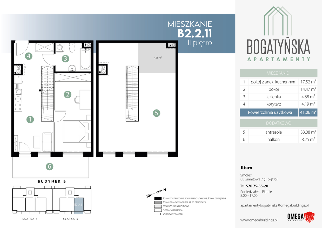 Mieszkanie 79,00 m², piętro 2, oferta nr B2.2.11, Bogatyńska Apartamenty, Wrocław, Maślice, Fabryczna, ul. Bogatyńska-idx