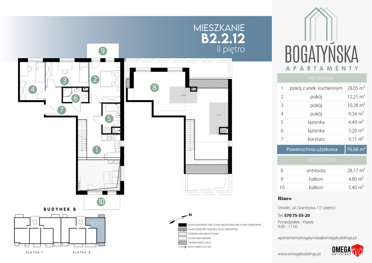 Mieszkanie 112,84 m², piętro 2, oferta nr B2.2.12, Bogatyńska Apartamenty, Wrocław, Maślice, Fabryczna, ul. Bogatyńska-idx