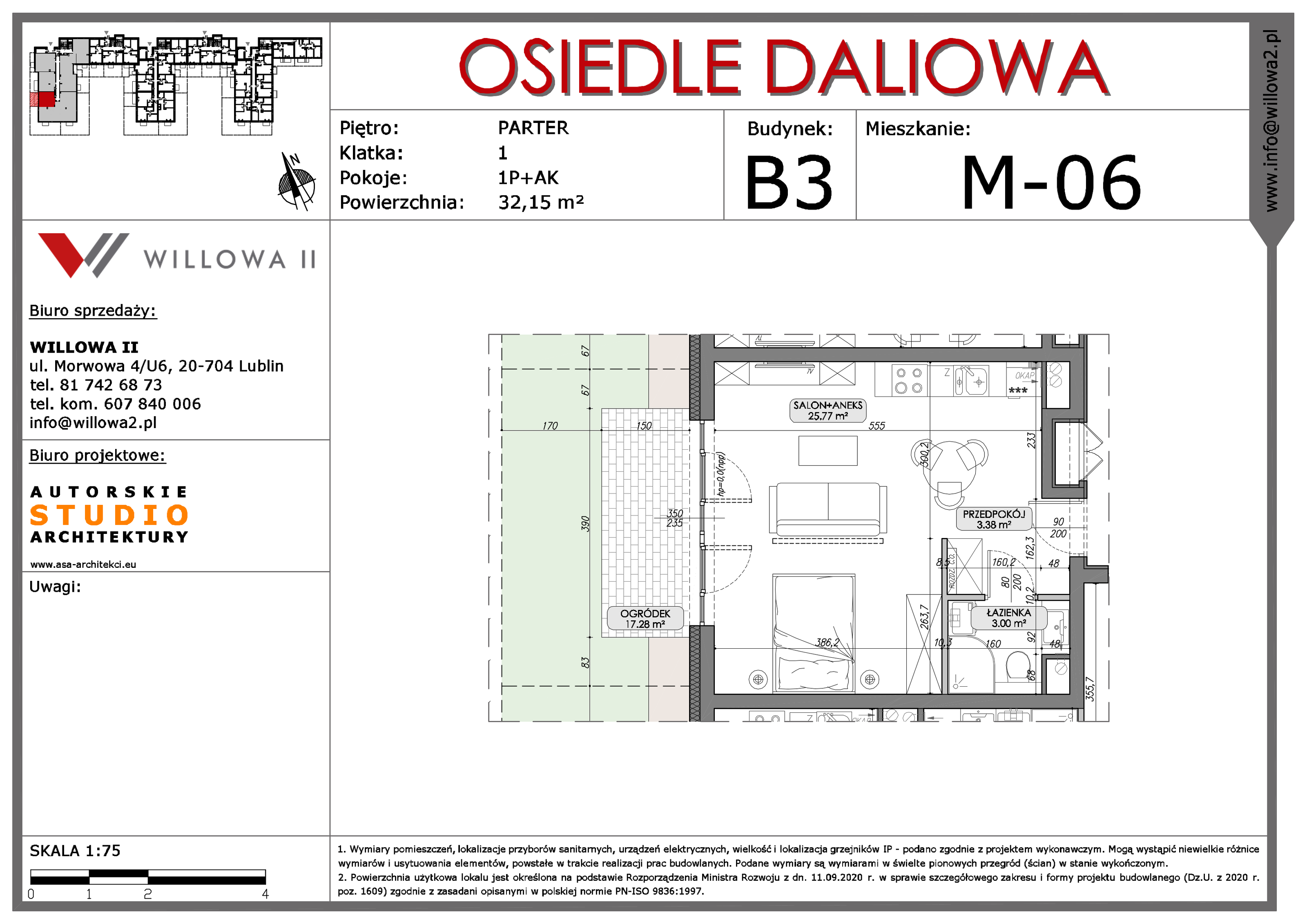 Mieszkanie 32,12 m², parter, oferta nr 6, OSIEDLE DALIOWA, Lublin, Ponikwoda, ul. Daliowa-idx