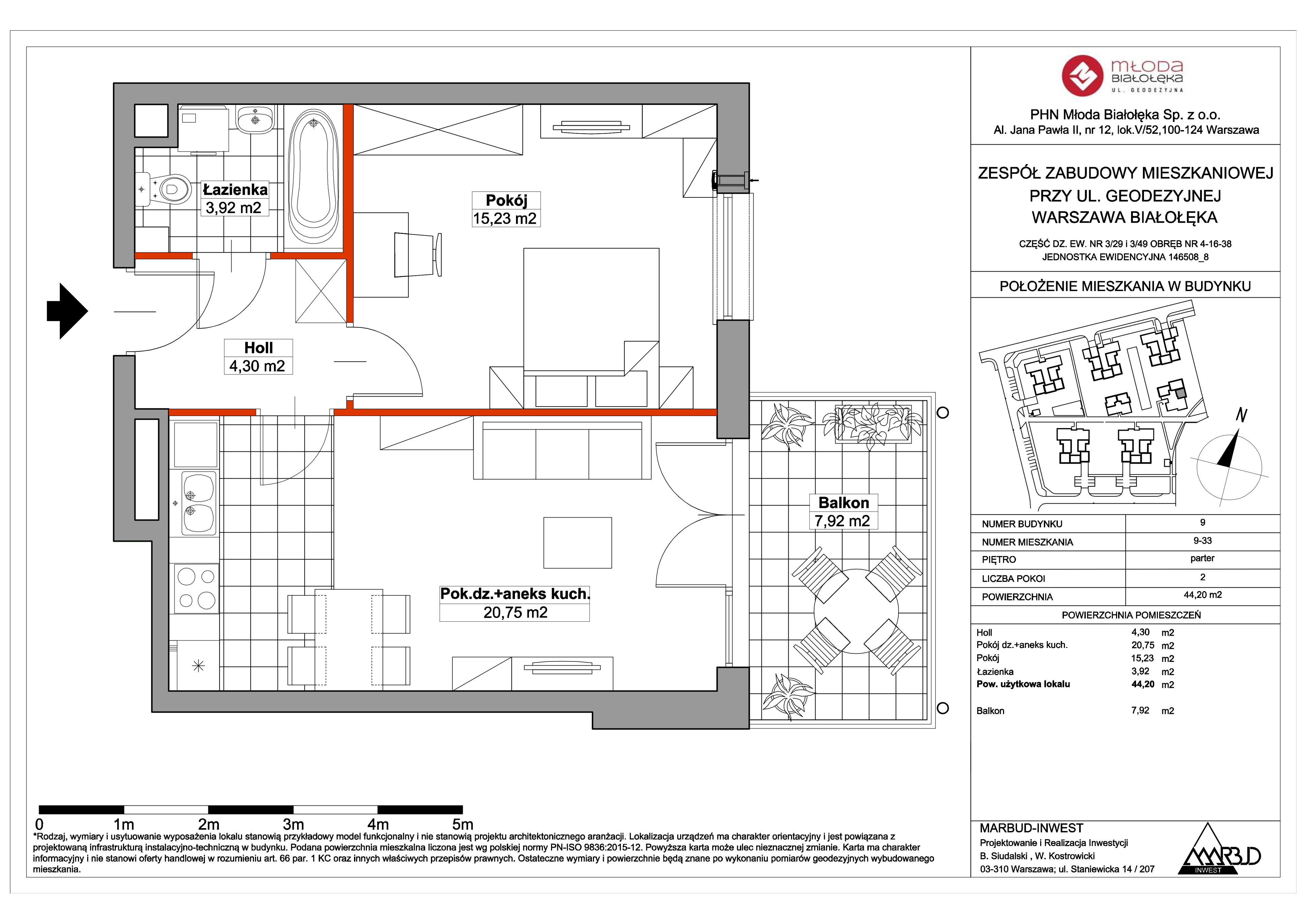 Mieszkanie 44,12 m², parter, oferta nr 9-33, Młoda Białołęka II, Warszawa, Białołęka, Brzeziny, ul. Geodezyjna-idx