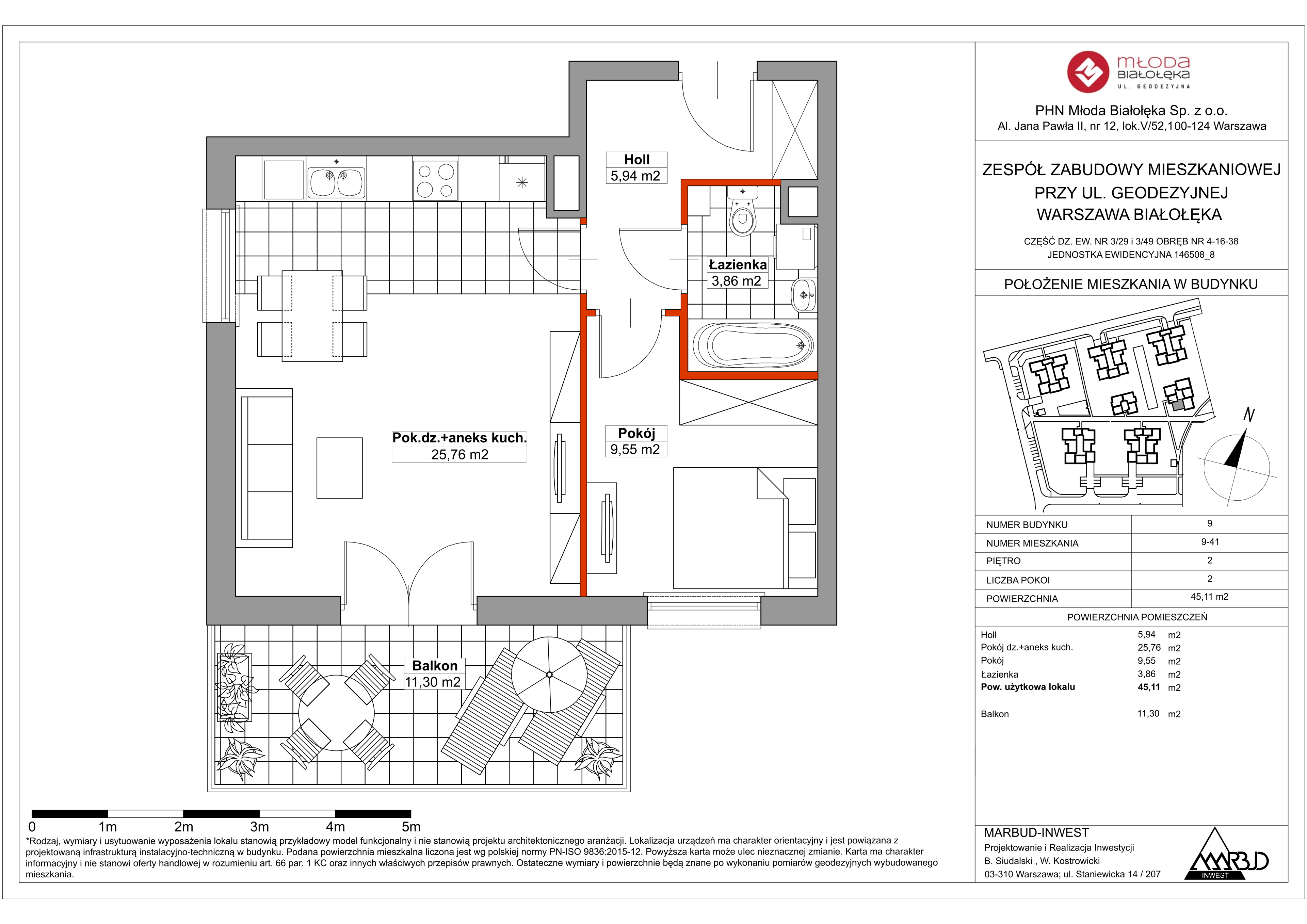 Mieszkanie 45,05 m², piętro 2, oferta nr 9-41, Młoda Białołęka II, Warszawa, Białołęka, Brzeziny, ul. Geodezyjna-idx