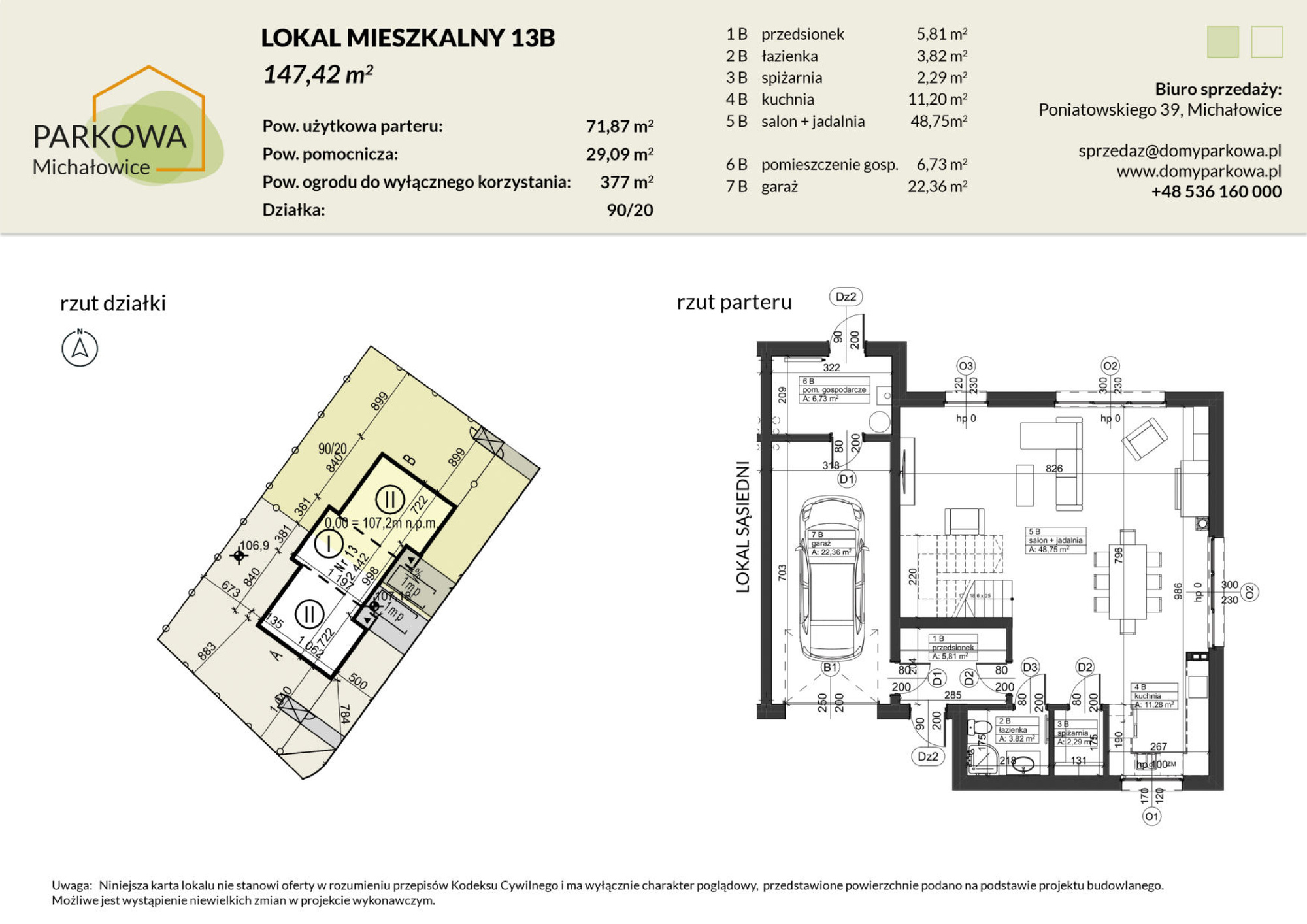 Dom 147,42 m², oferta nr 13B, Michałowice Parkowa, Michałowice-Wieś, ul. Poniatowskiego 39-idx