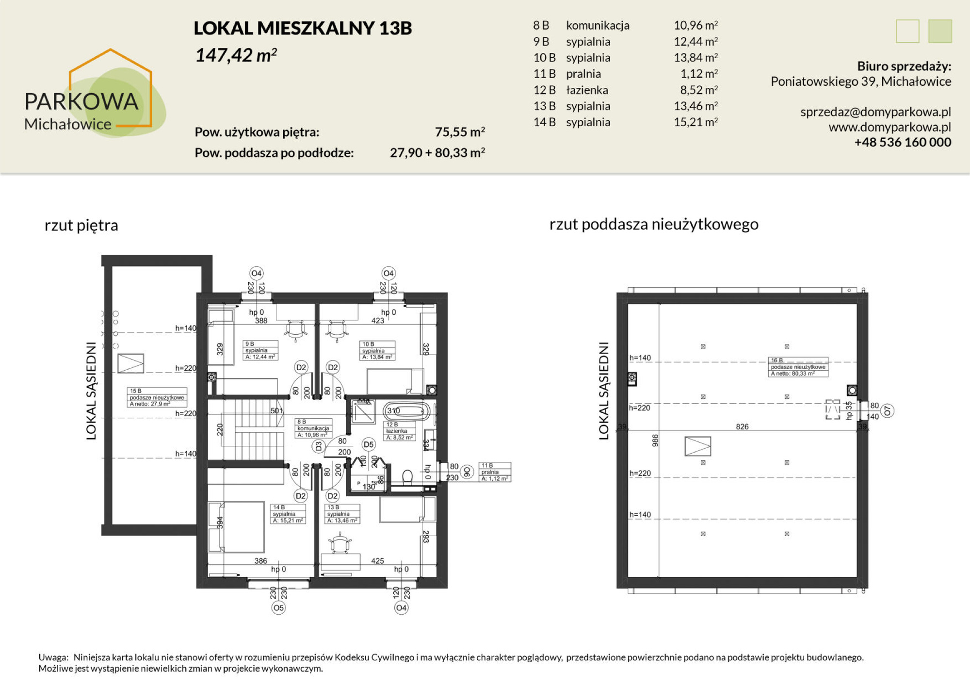 Dom 147,42 m², oferta nr 13B, Michałowice Parkowa, Michałowice-Wieś, ul. Poniatowskiego 39-idx