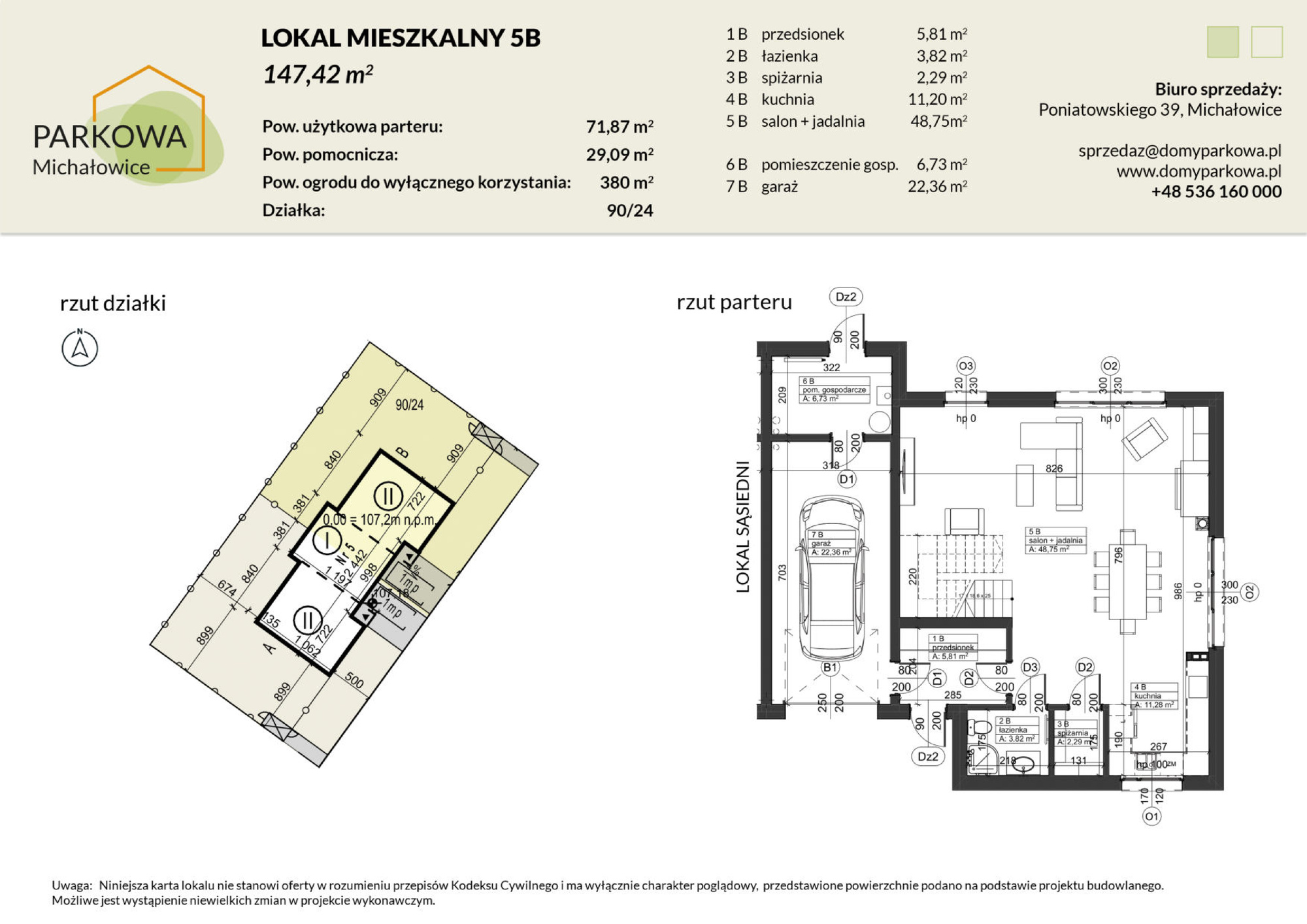 Dom 147,42 m², oferta nr 5B, Michałowice Parkowa, Michałowice-Wieś, ul. Poniatowskiego 39-idx