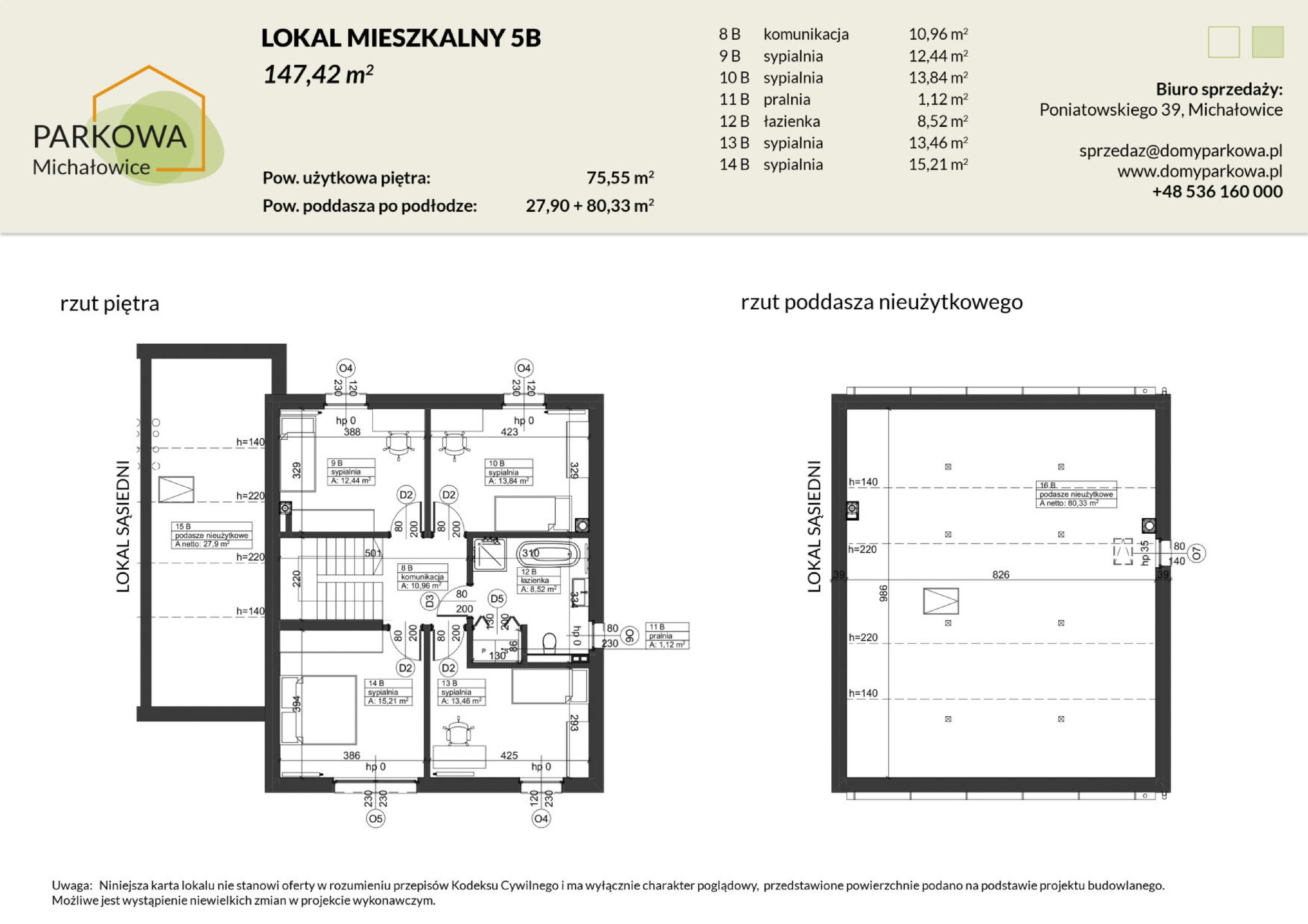 Dom 147,42 m², oferta nr 5B, Michałowice Parkowa, Michałowice-Wieś, ul. Poniatowskiego 39-idx